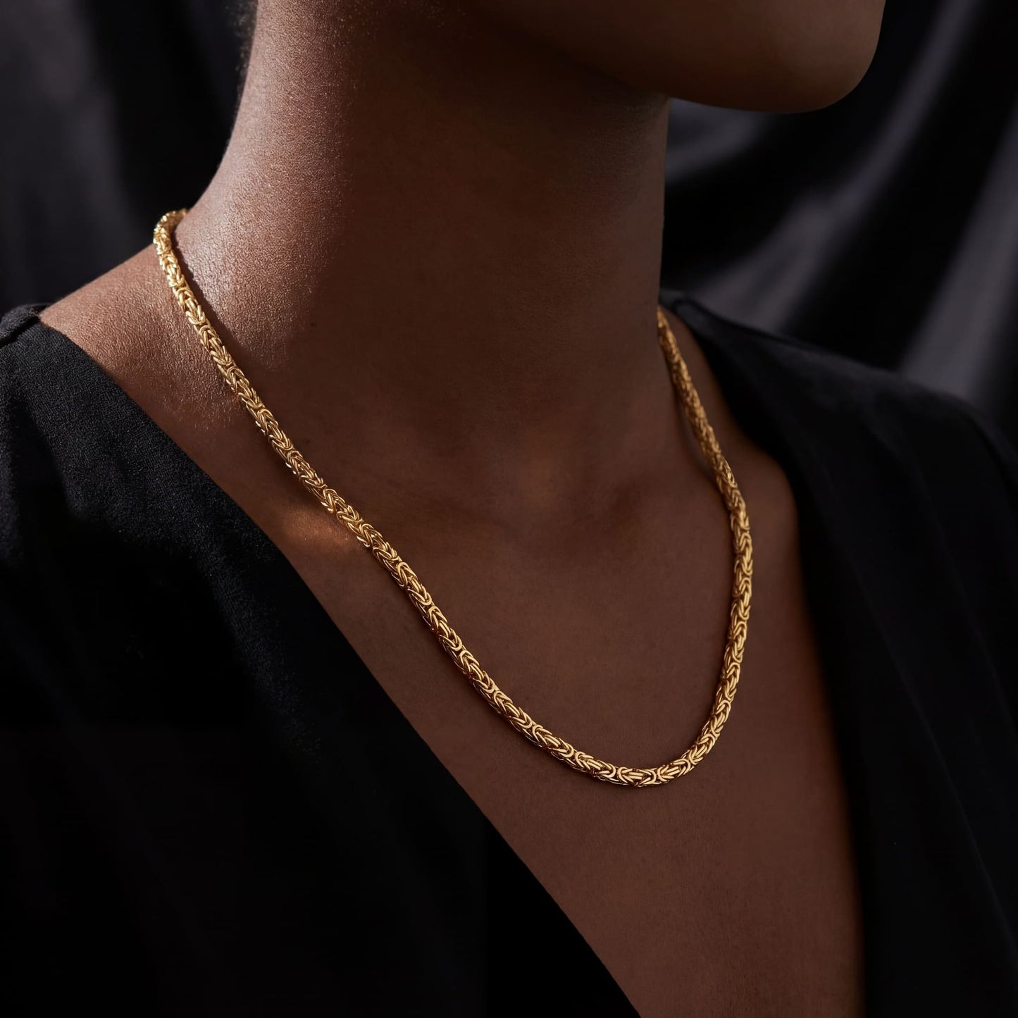 SALE | 925S SILVER 18K GOLD 2,5MM 40CM "KING" KÖNIGSKETTE - ICERAIN JEWELRY