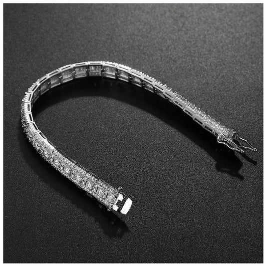 ICED OUT 3MM MOISSANITE "WETO" WEISSGOLD 925S SILVER ARMBAND - ICERAIN JEWELRY