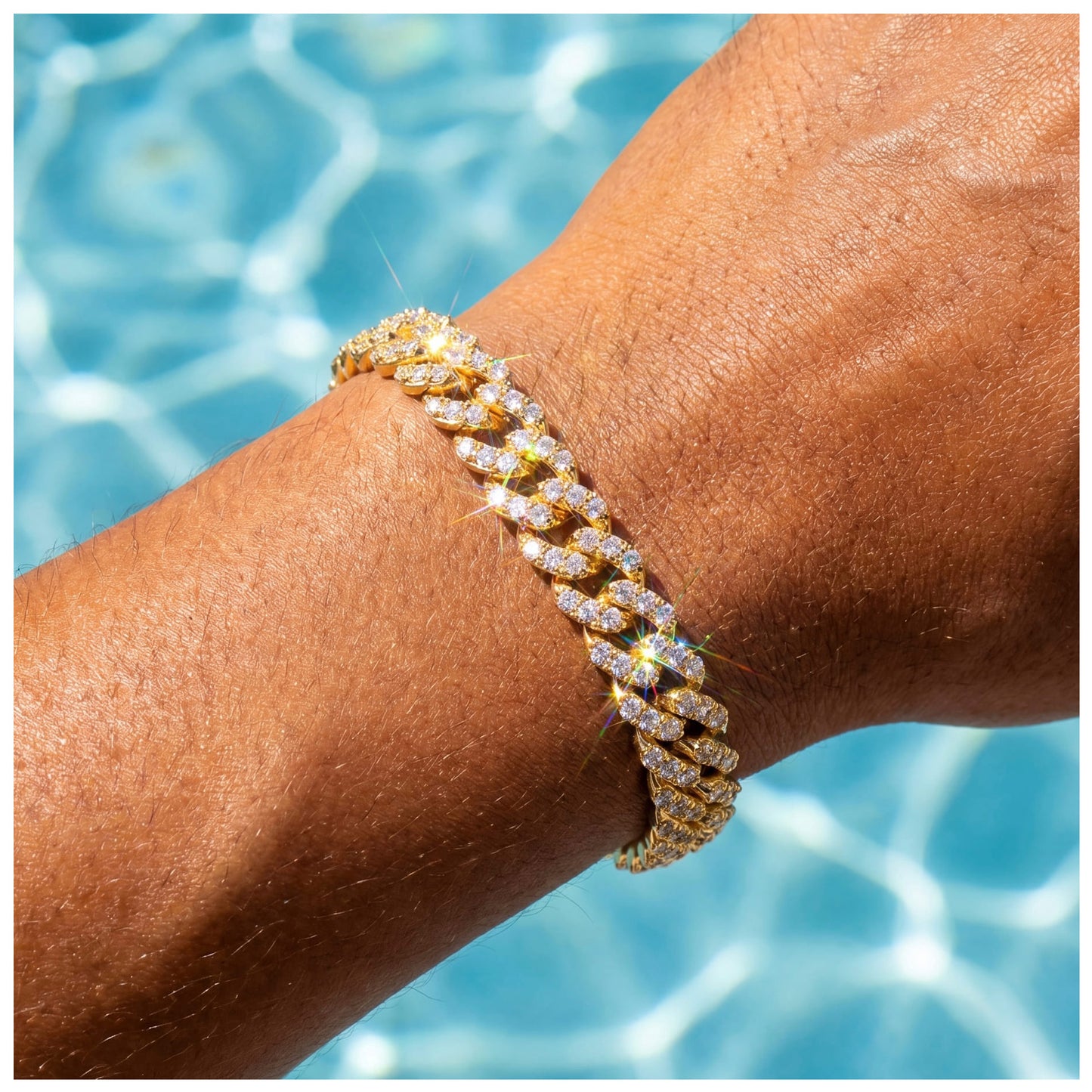 ICED OUT 9MM "GOLD CHOPPER CUBAN" ARMBAND - ICERAIN JEWELRY