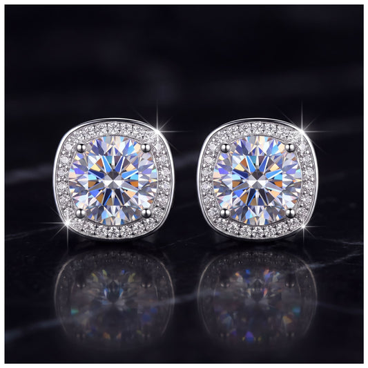 ICED OUT MOISSANITE "FASIMO" WEISSGOLD 925S SILVER OHRRINGE