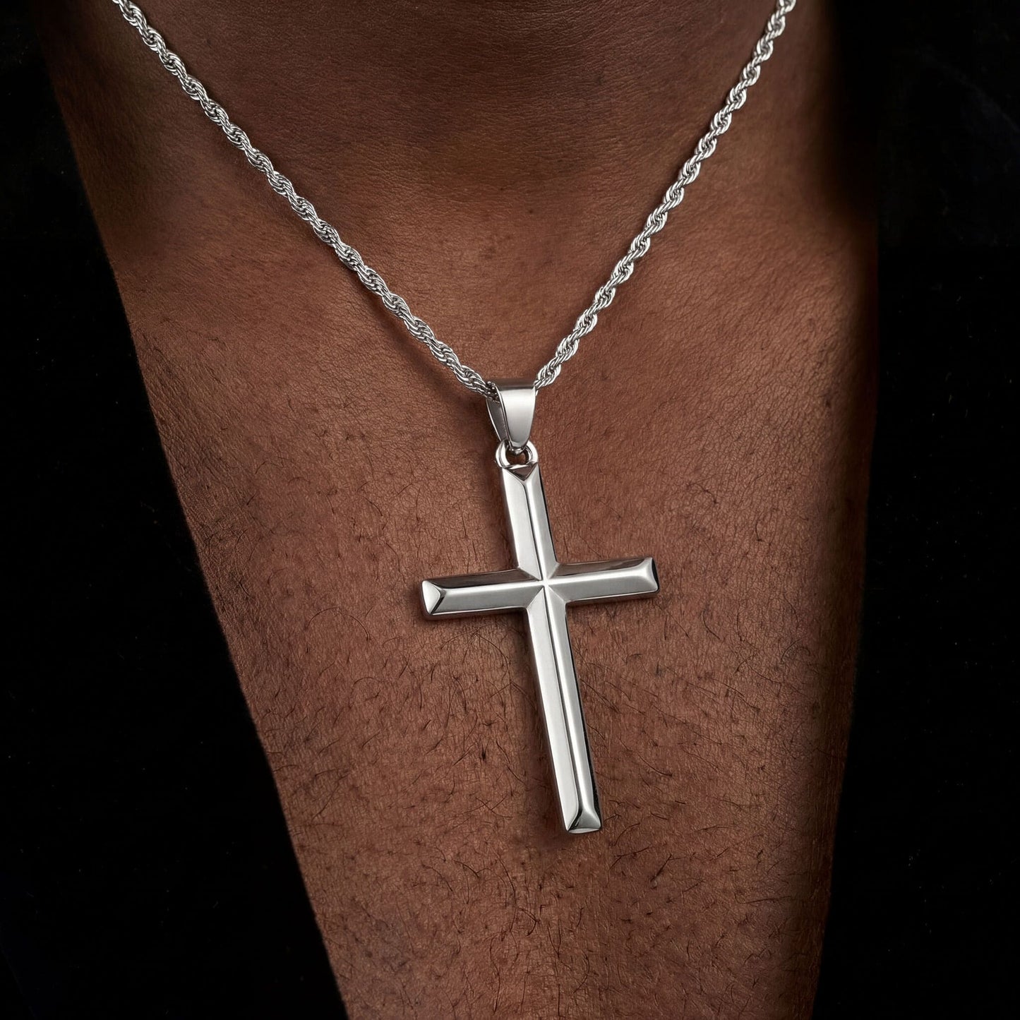 925S SILVER "SILVER CROSS" KETTE - ICERAIN JEWELRY