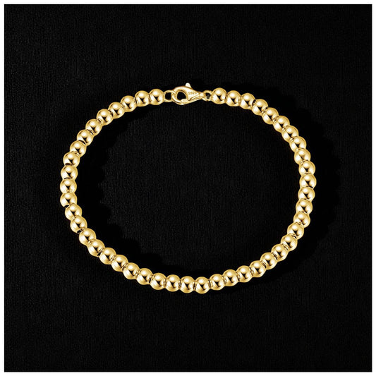 925S SILVER 14K GOLD 4MM "PEARL" ARMBAND - ICERAIN JEWELRY