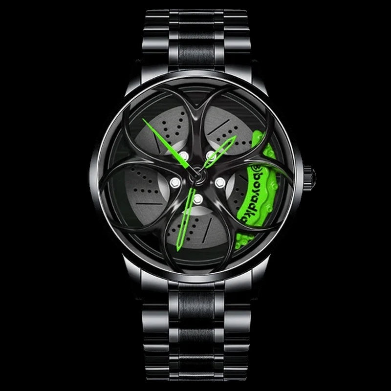 Sale | Luxus Sport "Green Quadrifoglio" Felgen Uhr