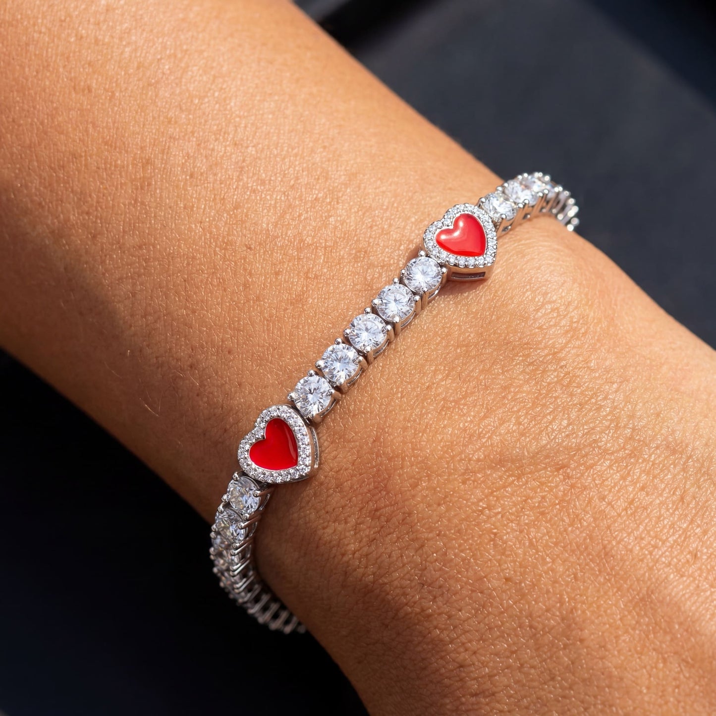 ICED OUT "HEART CLOVER TENNIS" ARMBAND - ICERAIN JEWELRY