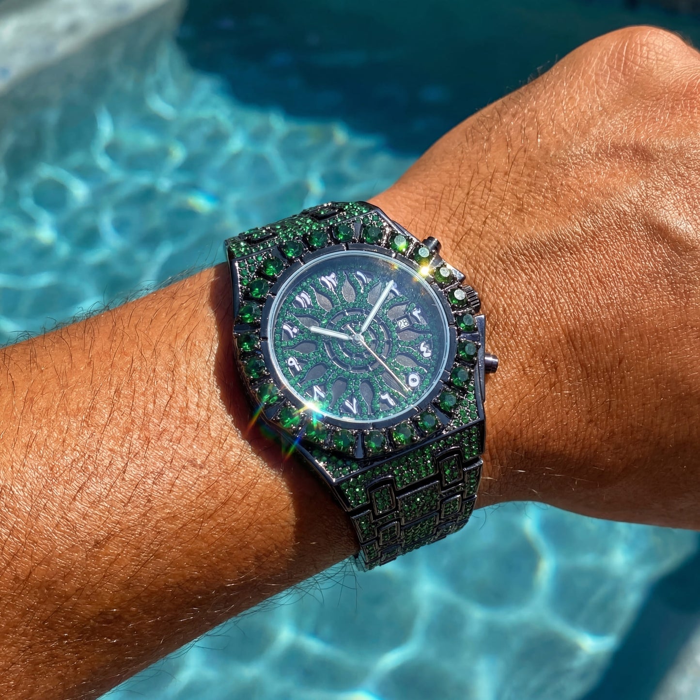 ICED OUT " ARABIC SUN" UHR - ICERAIN JEWELRY