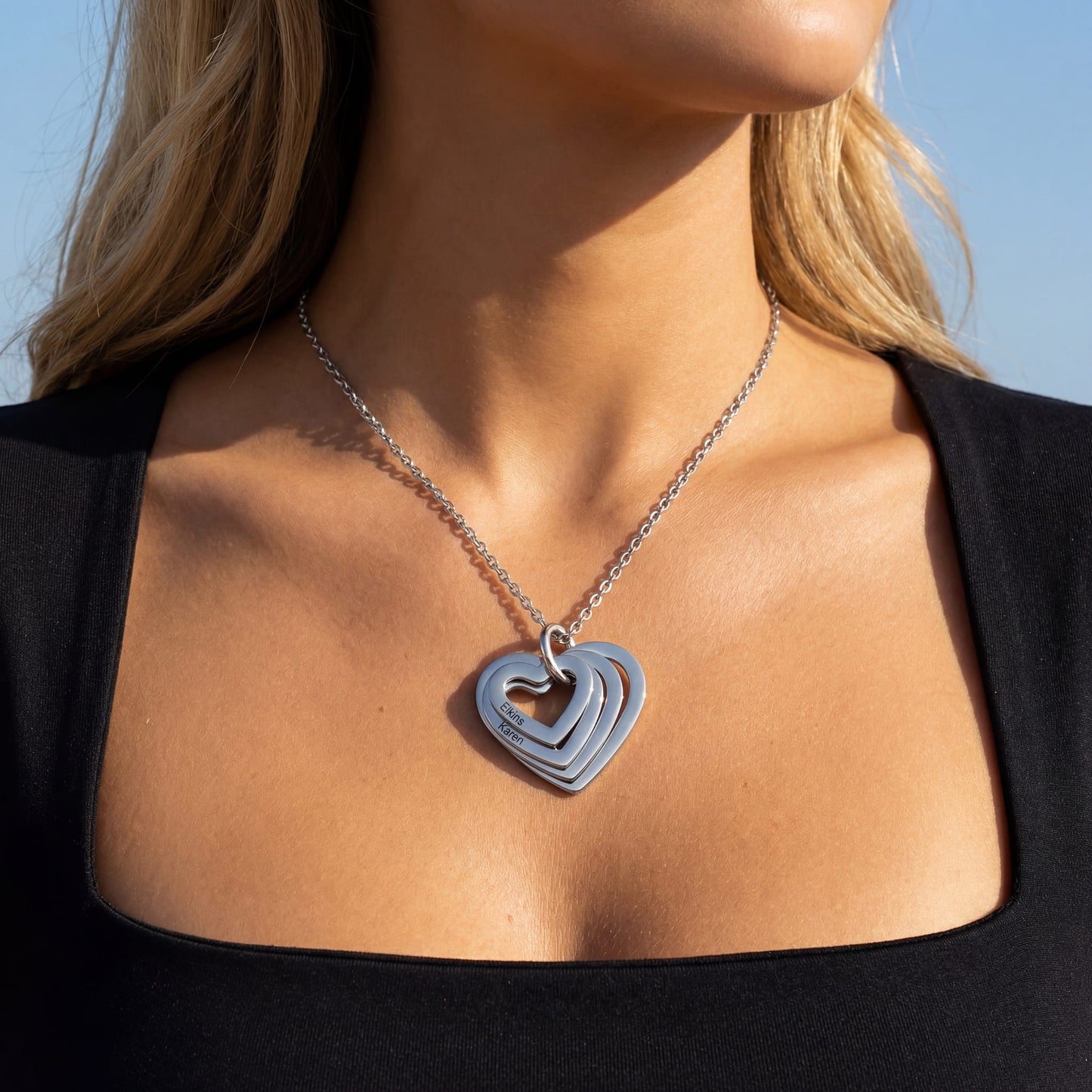 PERSONALISIERTE EDELSTAHL "HEART" KETTE - ICERAIN JEWELRY