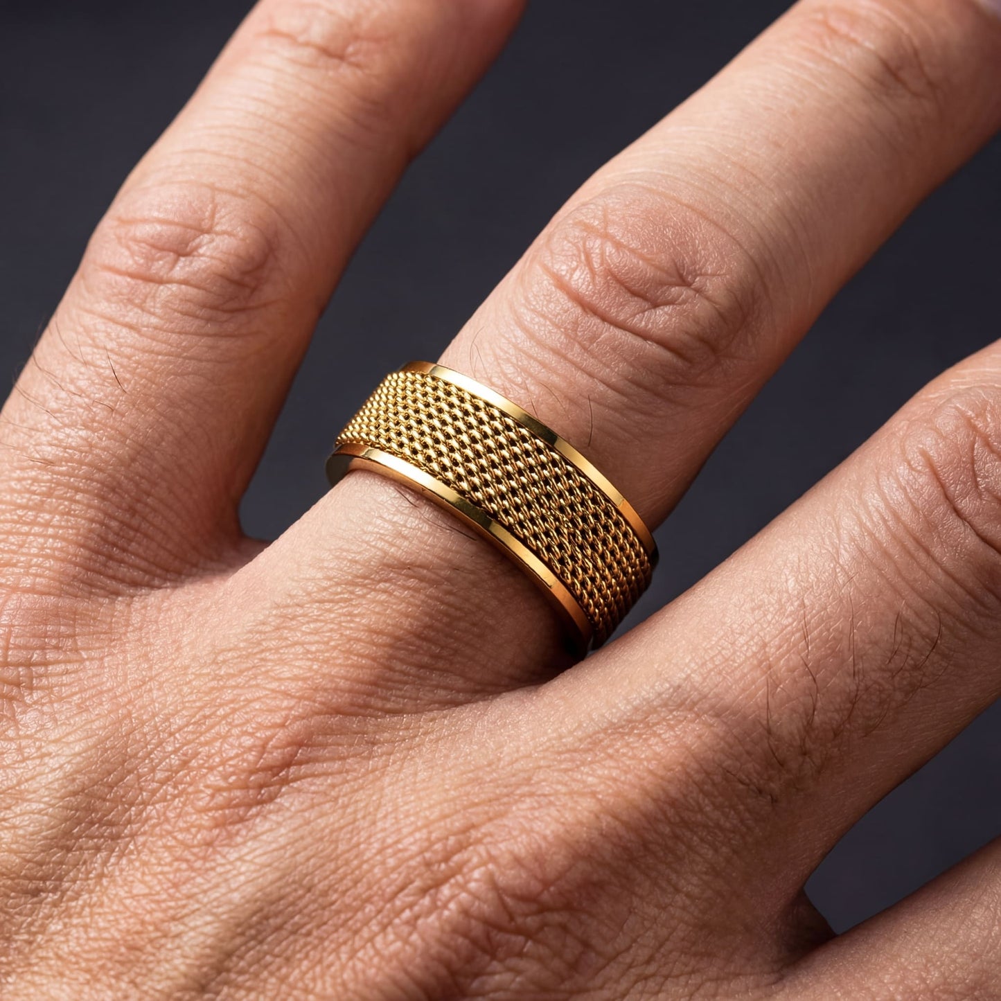 EDELSTAHL 8MM "MESH" RING - ICERAIN JEWELRY