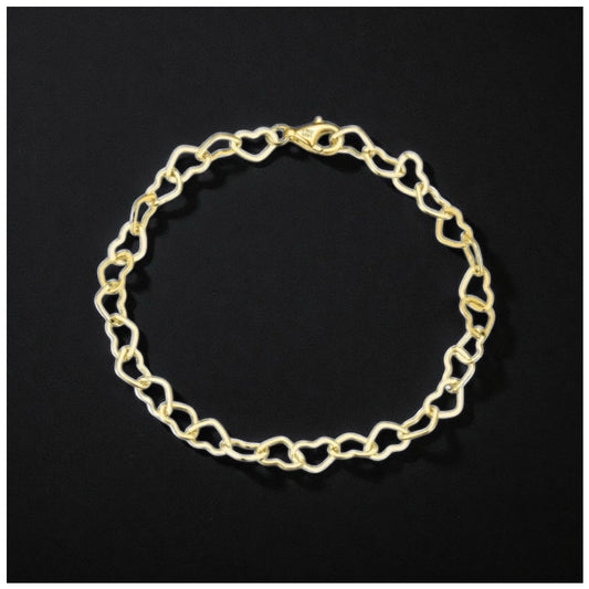 925S SILVER 14K GOLD 5MM "HEART" ARMBAND - ICERAIN JEWELRY