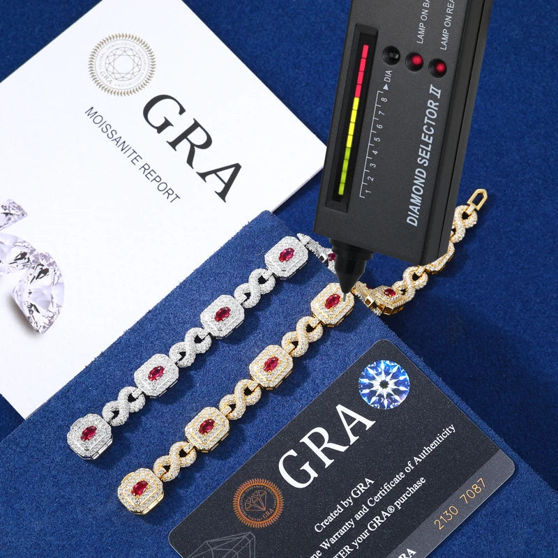 ICED OUT 10MM MOISSANITE "ZOLETTA" WEISSGOLD 925S SILVER ARMBAND - ICERAIN JEWELRY