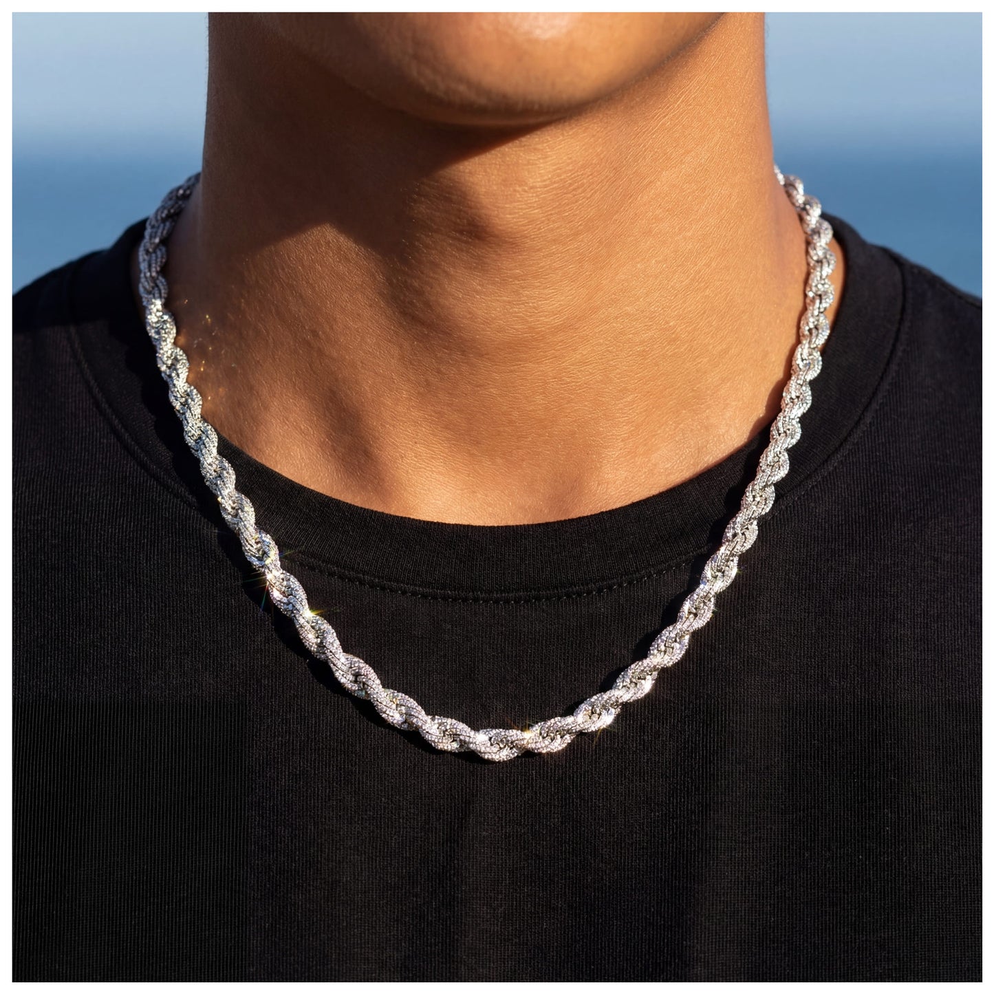ICED OUT 8MM "SILVER ROPE" KETTE - ICERAIN JEWELRY