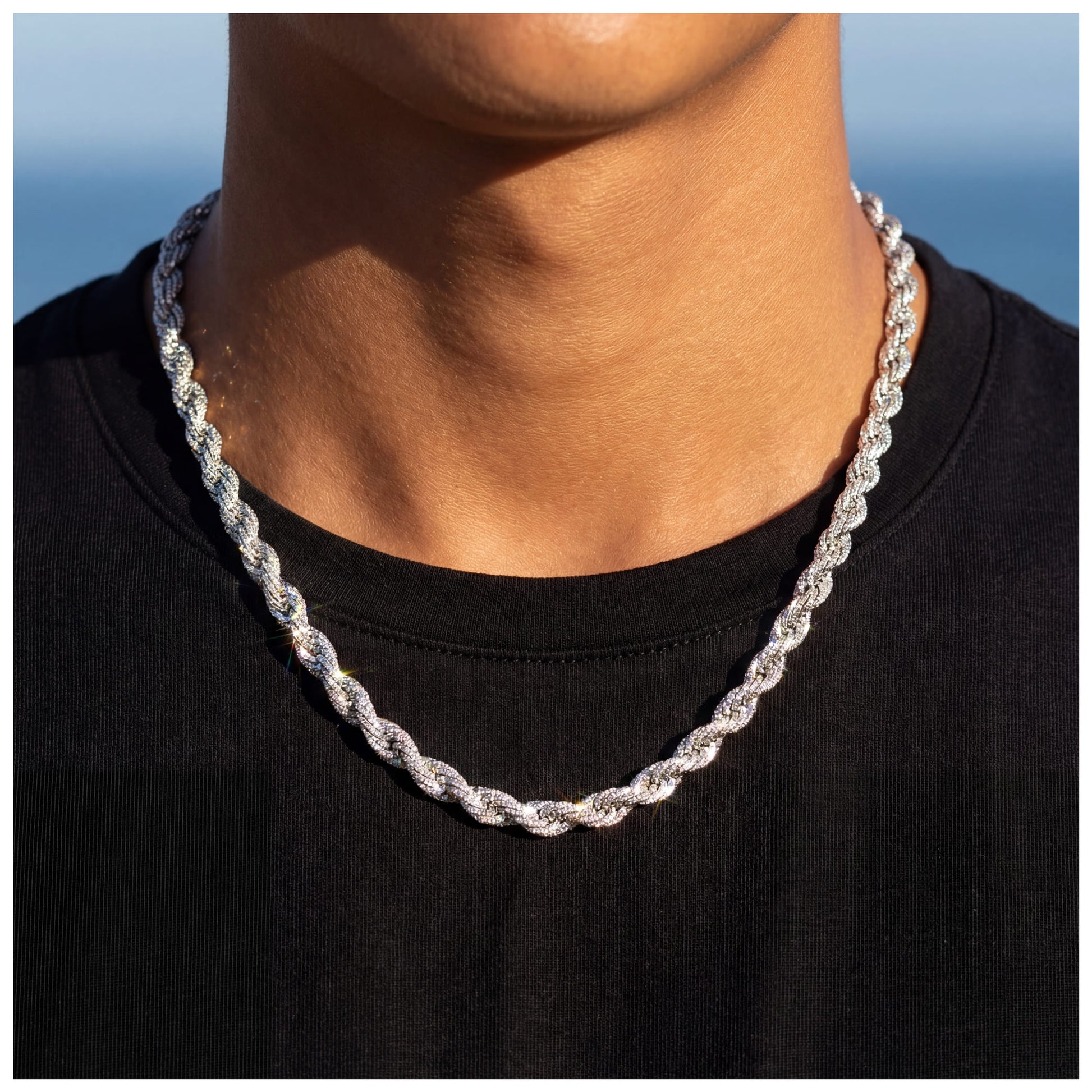 ICED OUT 8MM "SILVER ROPE" KETTE - ICERAIN JEWELRY