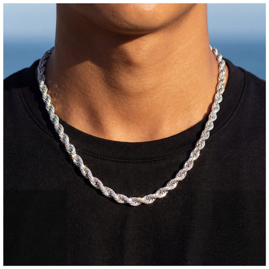 ICED OUT 8MM "SILVER ROPE" KETTE - ICERAIN JEWELRY