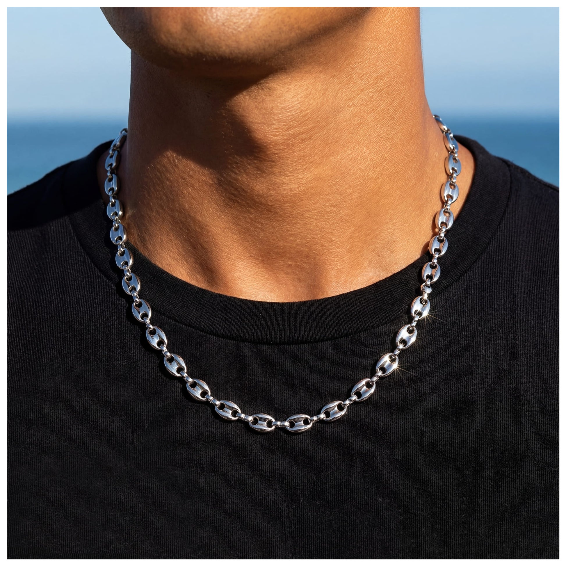 EDELSTAHL "SILVER BEANS" KETTE - ICERAIN JEWELRY