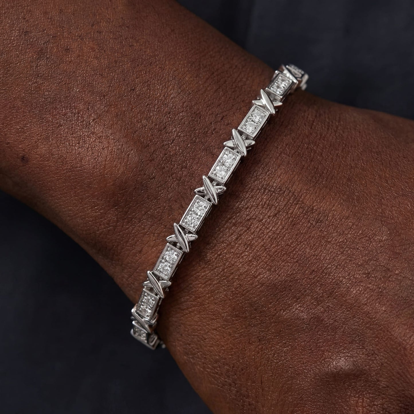 ICED OUT 3MM "SILVER XONE" ARMBAND - ICERAIN JEWELRY