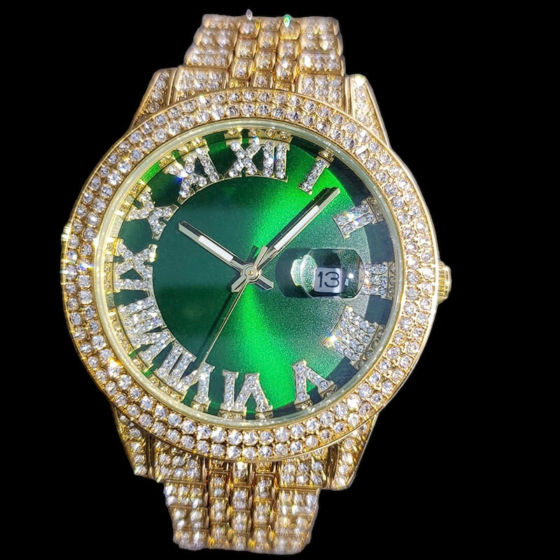 Luxus Designer Iced Out "Regina" Uhr + Box + Armbandkürzer