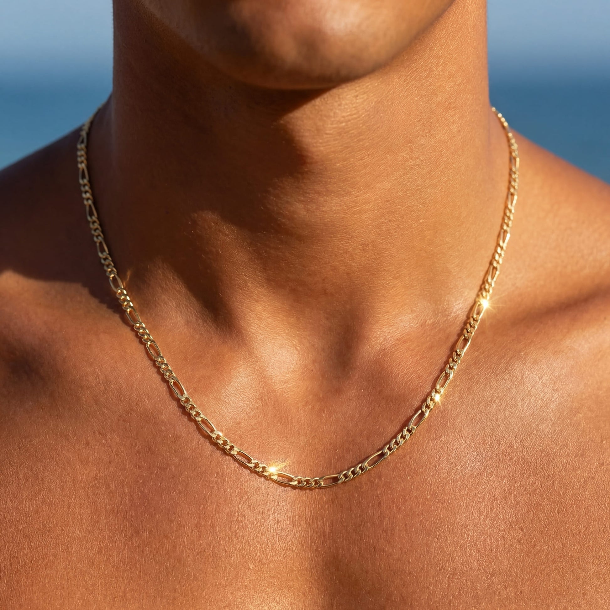 925S SILVER 18K GOLD "FIGARO" KETTE [CLASSIC VERSION] - ICERAIN JEWELRY