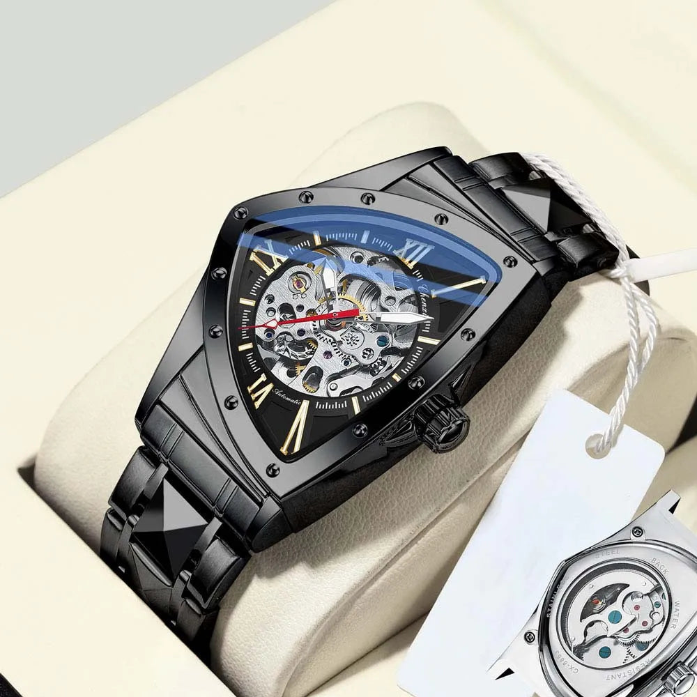 EDELSTAHL AUTOMATIK "TRIANGLAR V2" UHR - ICERAIN JEWELRY