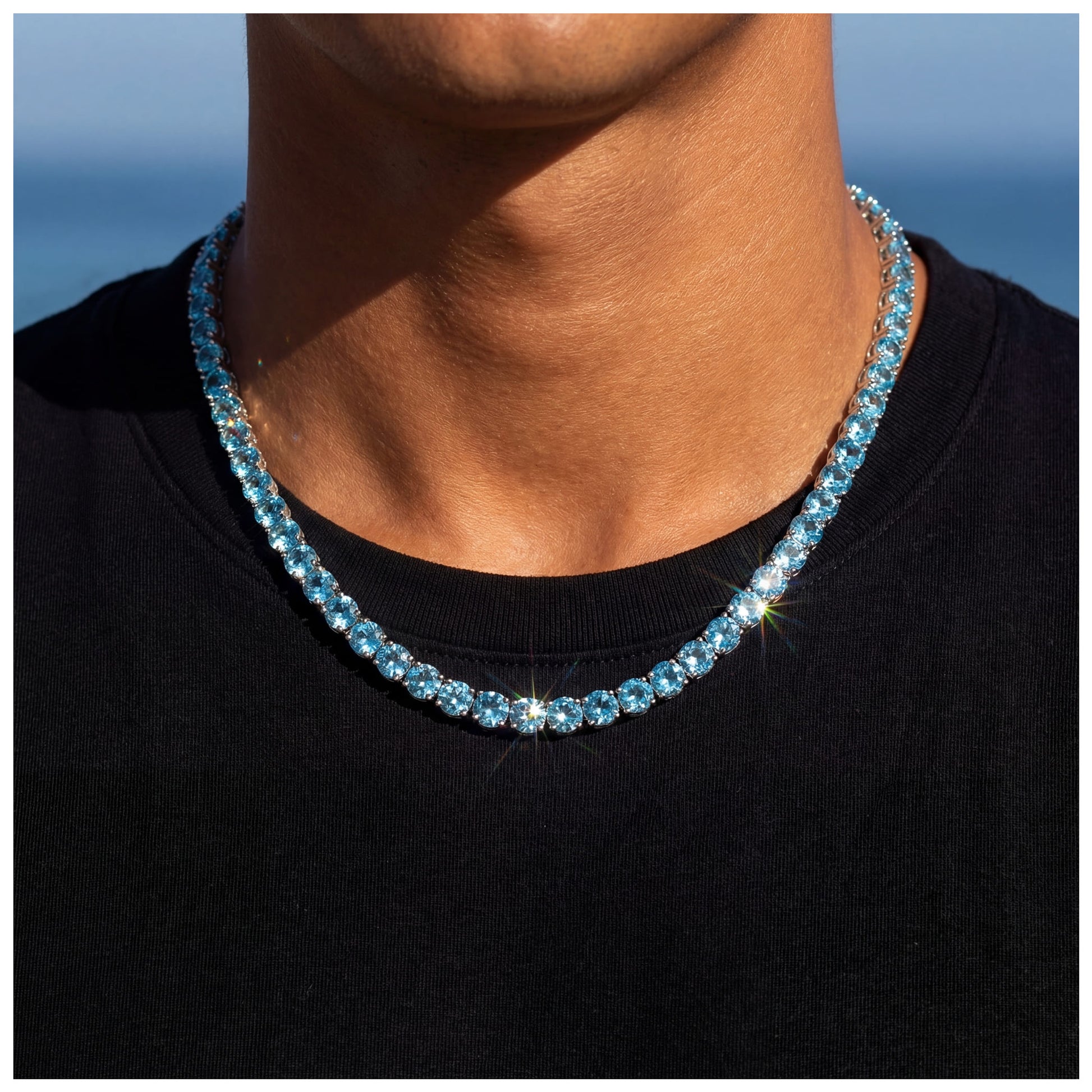 ICED OUT 5MM "SKYBLUE TENNIS" KETTE - ICERAIN JEWELRY