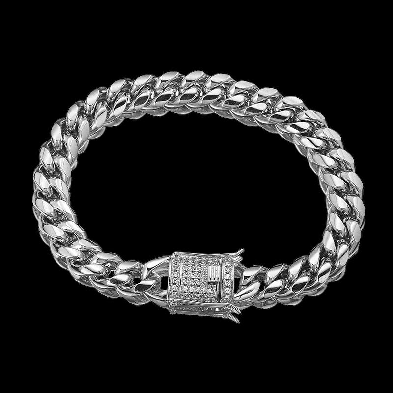 ICED OUT "SILVER CUBAN" ARMBAND - ICERAIN JEWELRY