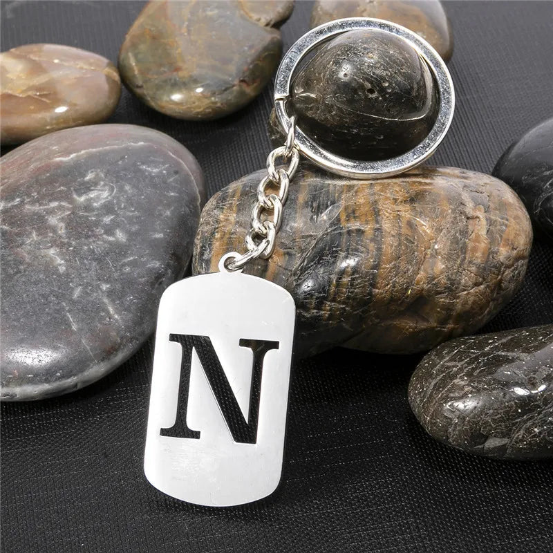 PERSONALISIERTER EDELSTAHL ANFANGSBUCHSTABE "WALLERO" SCHLÜSSELANHÄNGER - ICERAIN JEWELRY