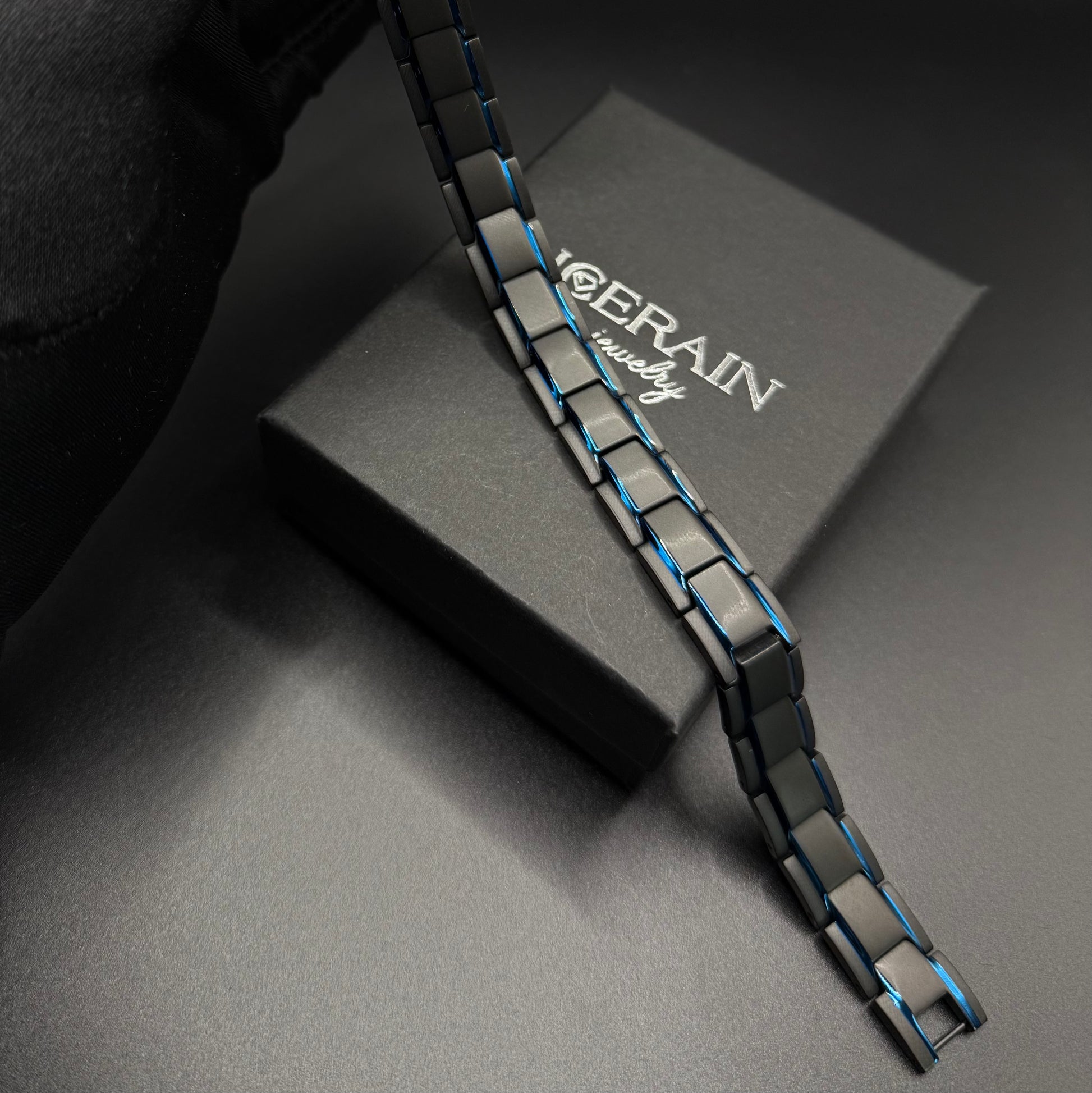 SALE | EDELSTAHL 12MM 21CM "BLUE BLACKLIST" ARMBAND - ICERAIN JEWELRY
