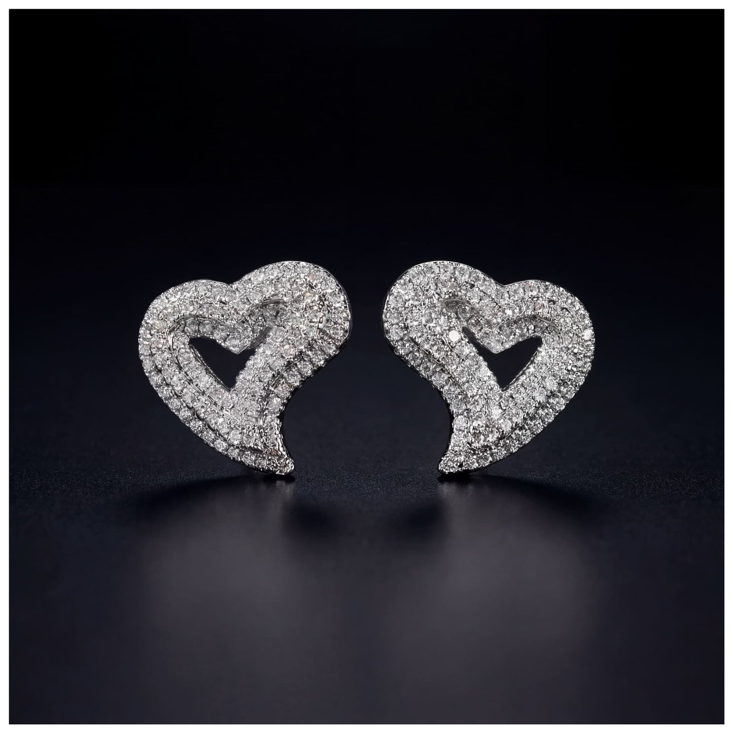 ICED OUT "HEART" OHRRINGE - ICERAIN JEWELRY