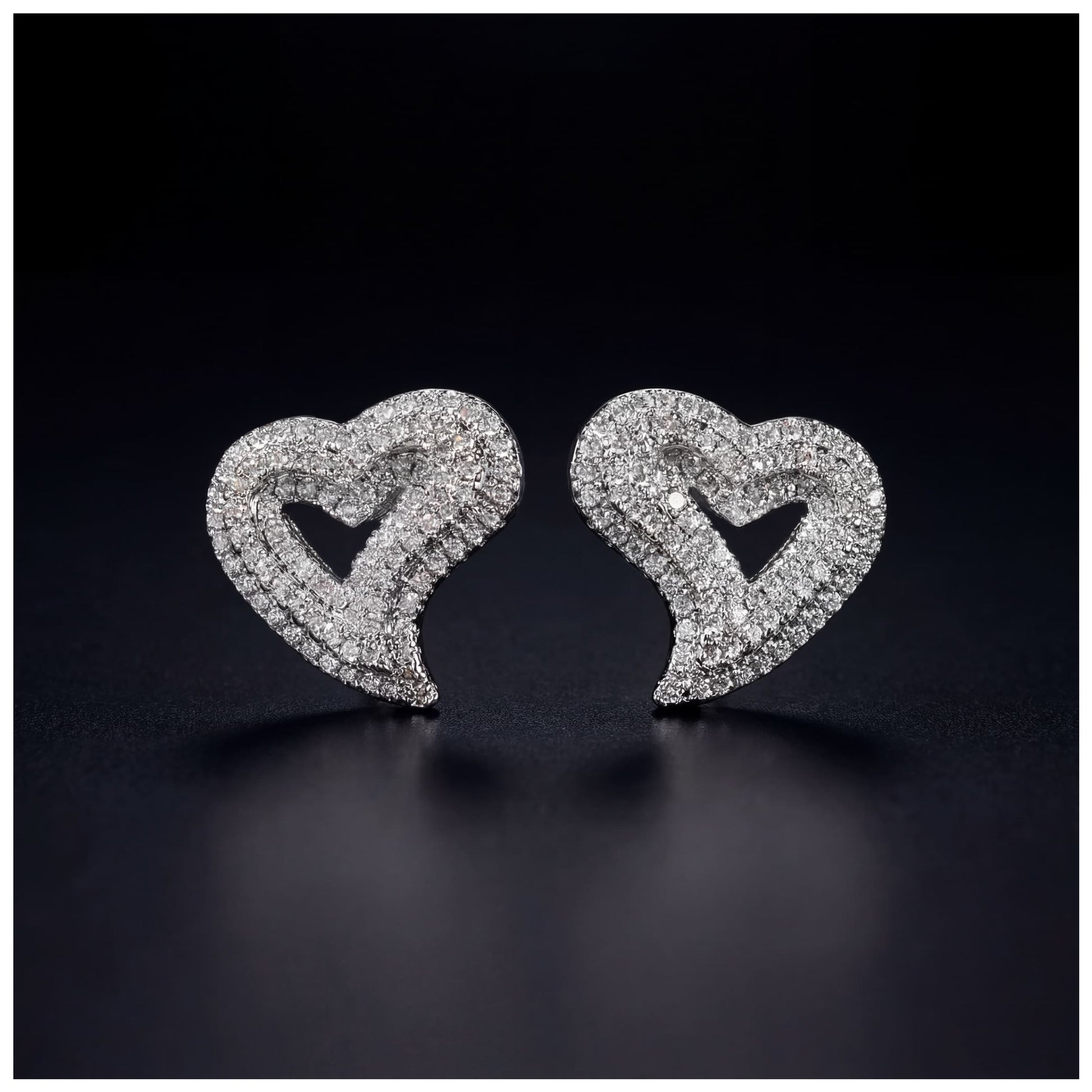 ICED OUT "HEART" OHRRINGE - ICERAIN JEWELRY
