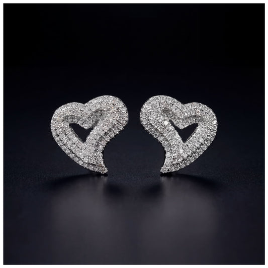 ICED OUT "HEART" OHRRINGE - ICERAIN JEWELRY