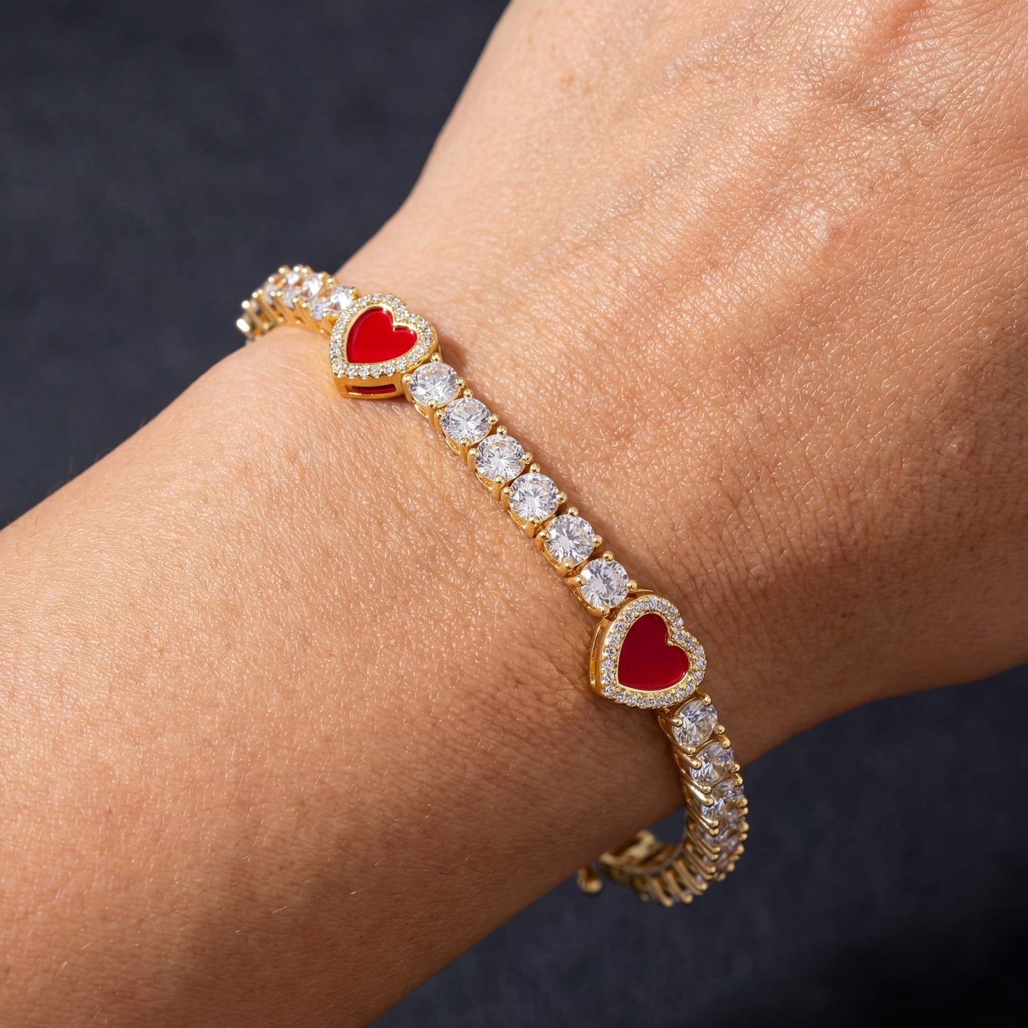 ICED OUT "HEART CLOVER TENNIS" ARMBAND - ICERAIN JEWELRY