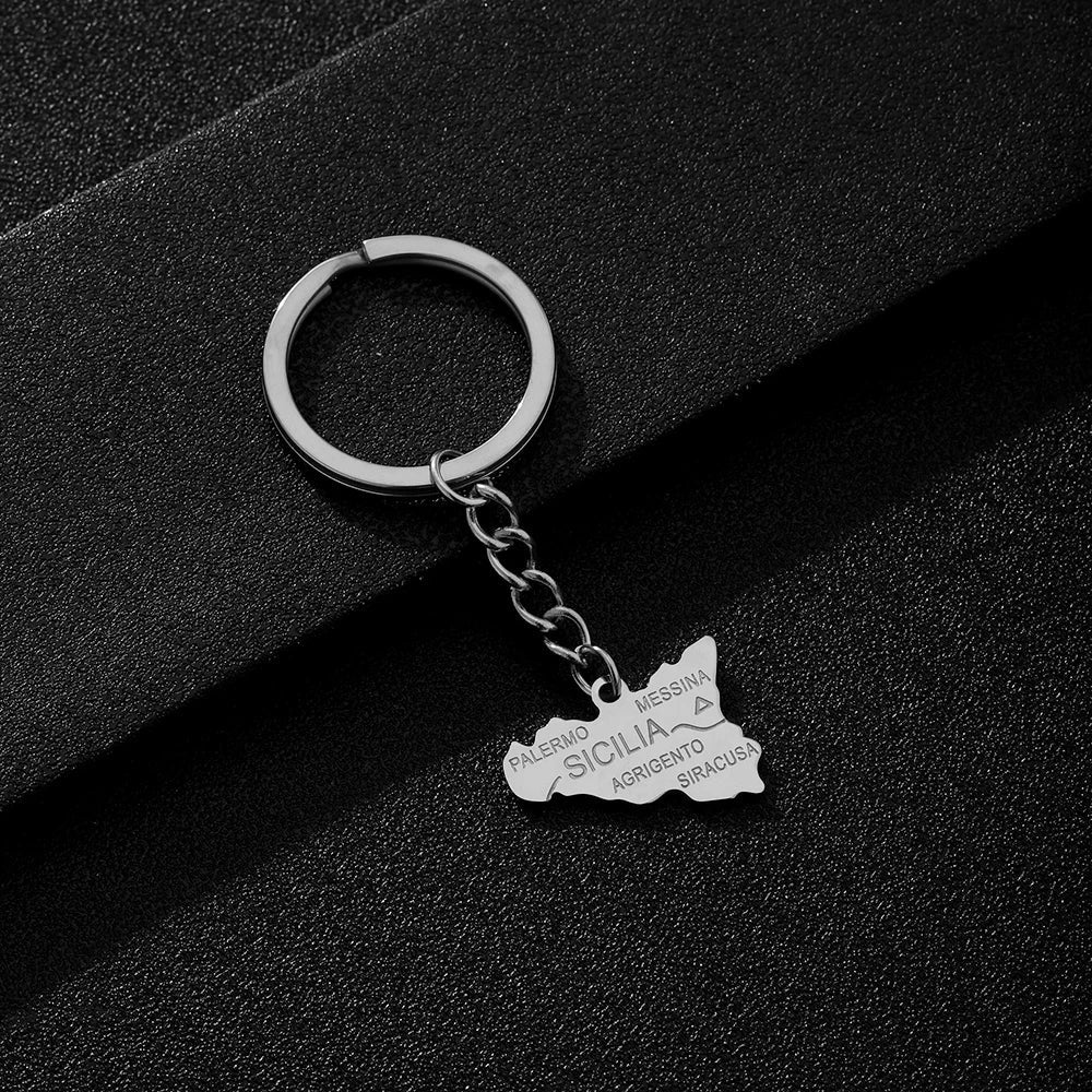 EDELSTAHL "ITALY SICILIA V4" SCHLÜSSELANHÄNGER - ICERAIN JEWELRY