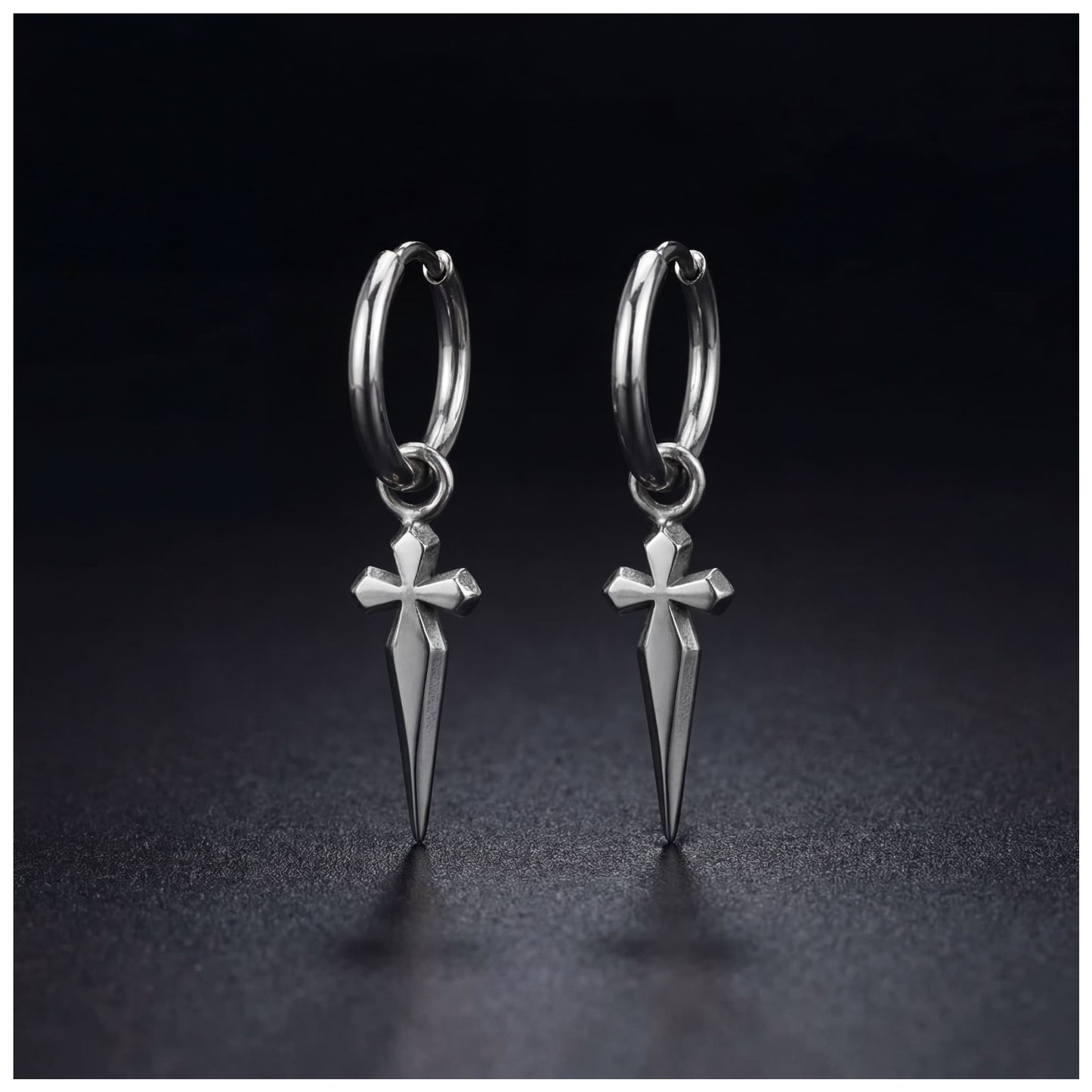 EDELSTAHL "CROSS V5" OHRRINGE - ICERAIN JEWELRY