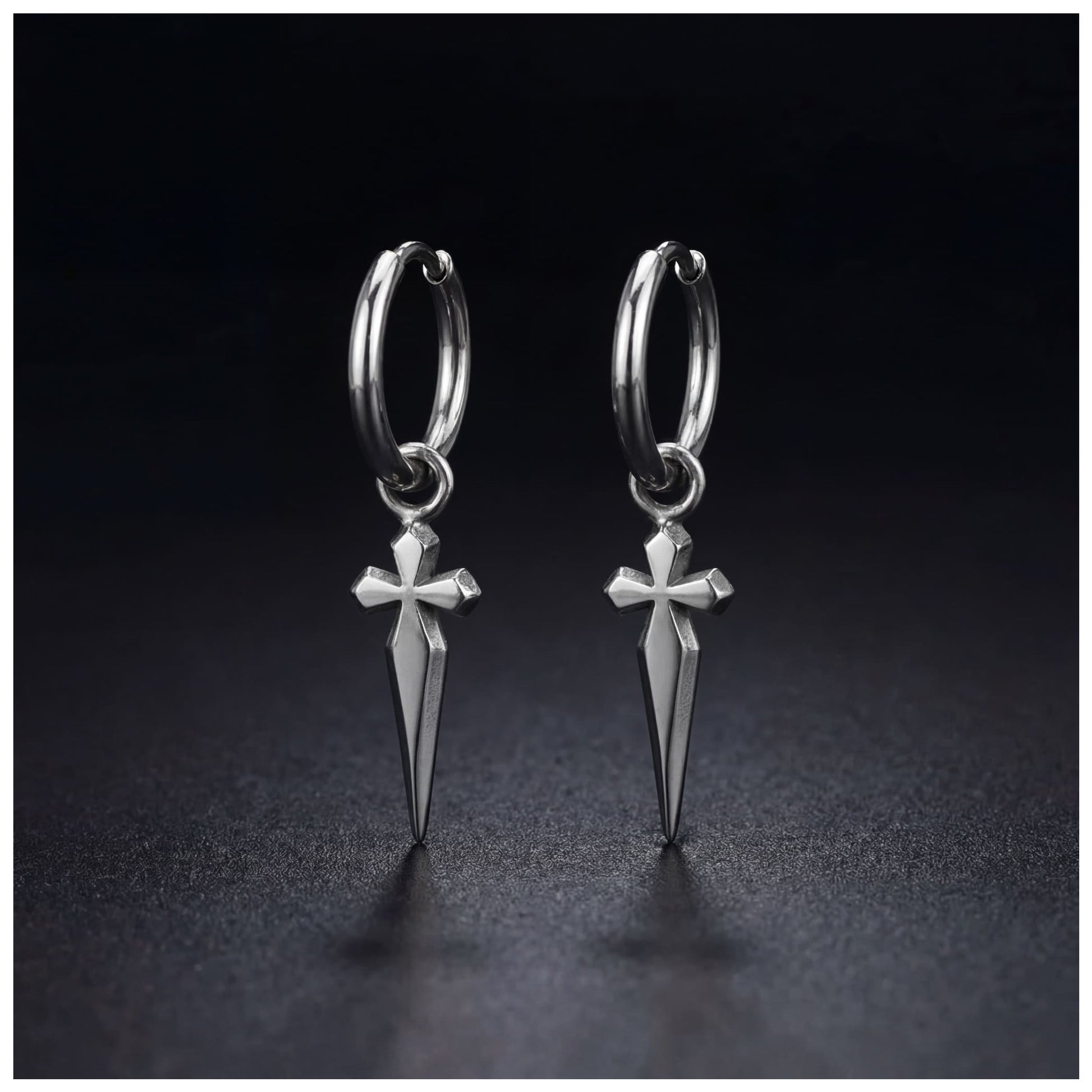 EDELSTAHL "CROSS V5" OHRRINGE - ICERAIN JEWELRY