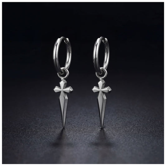 EDELSTAHL "CROSS V5" OHRRINGE - ICERAIN JEWELRY