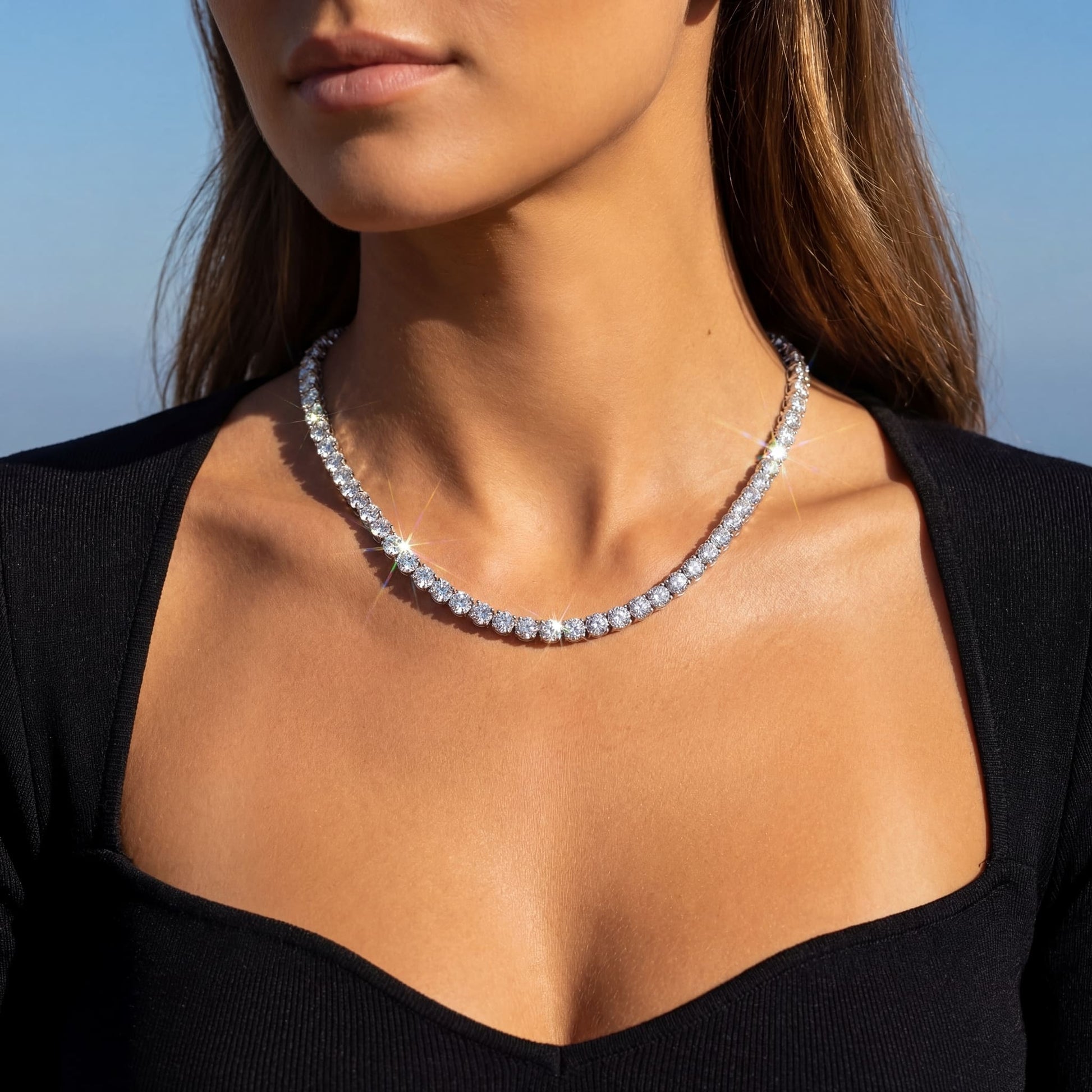 ICED OUT "SILVER TENNIS" KETTE - ICERAIN JEWELRY