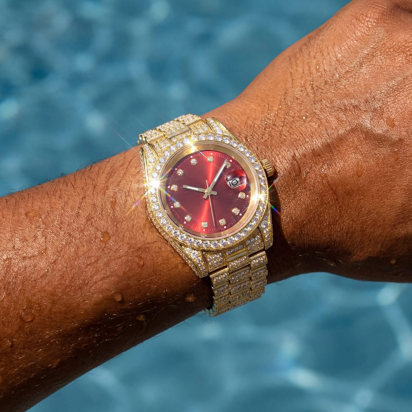 ICED OUT 40MM "COSAFIMA" 12K WEISSGOLD UHR - ICERAIN JEWELRY