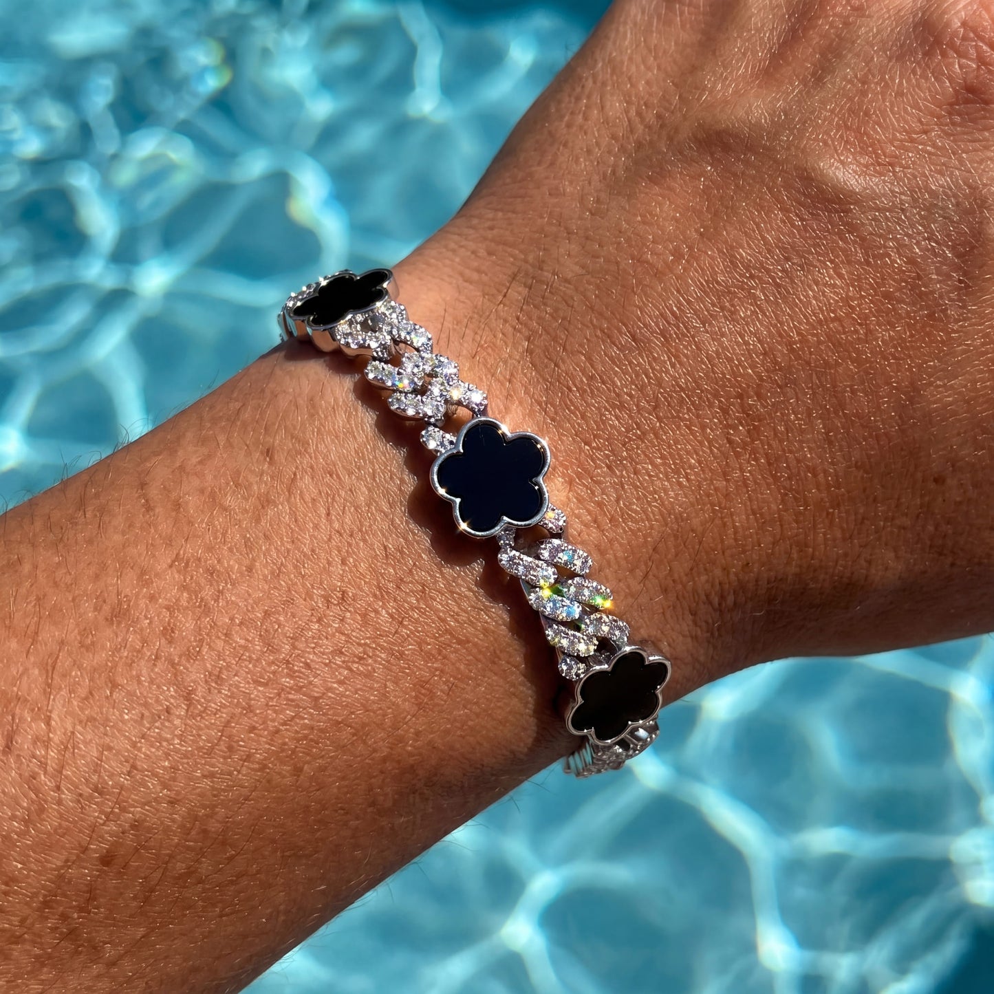 ICED OUT 8MM "FLOWER CHOPPER CUBAN" ARMBAND - ICERAIN JEWELRY