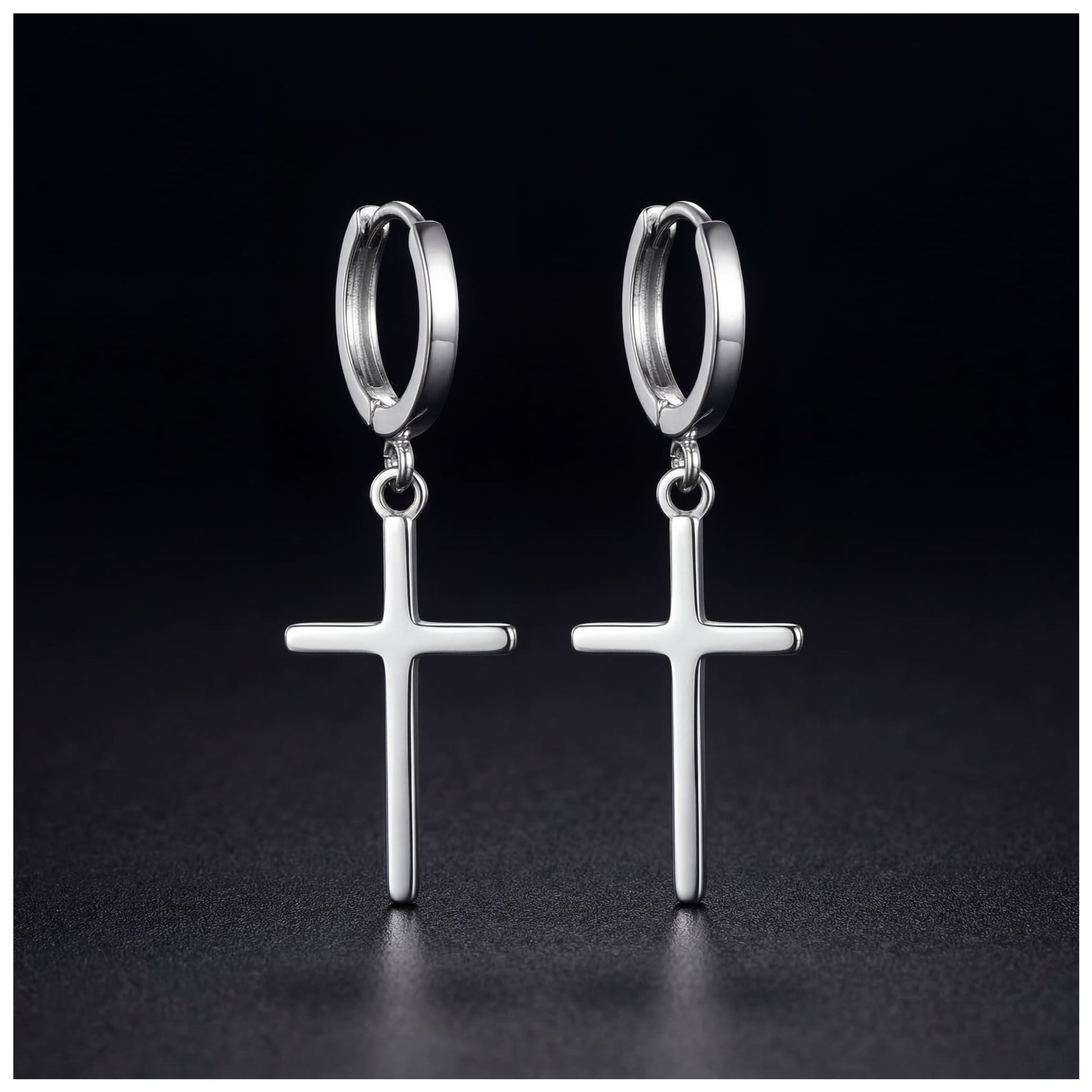 EDELSTAHL "CROSS" OHRRINGE - ICERAIN JEWELRY
