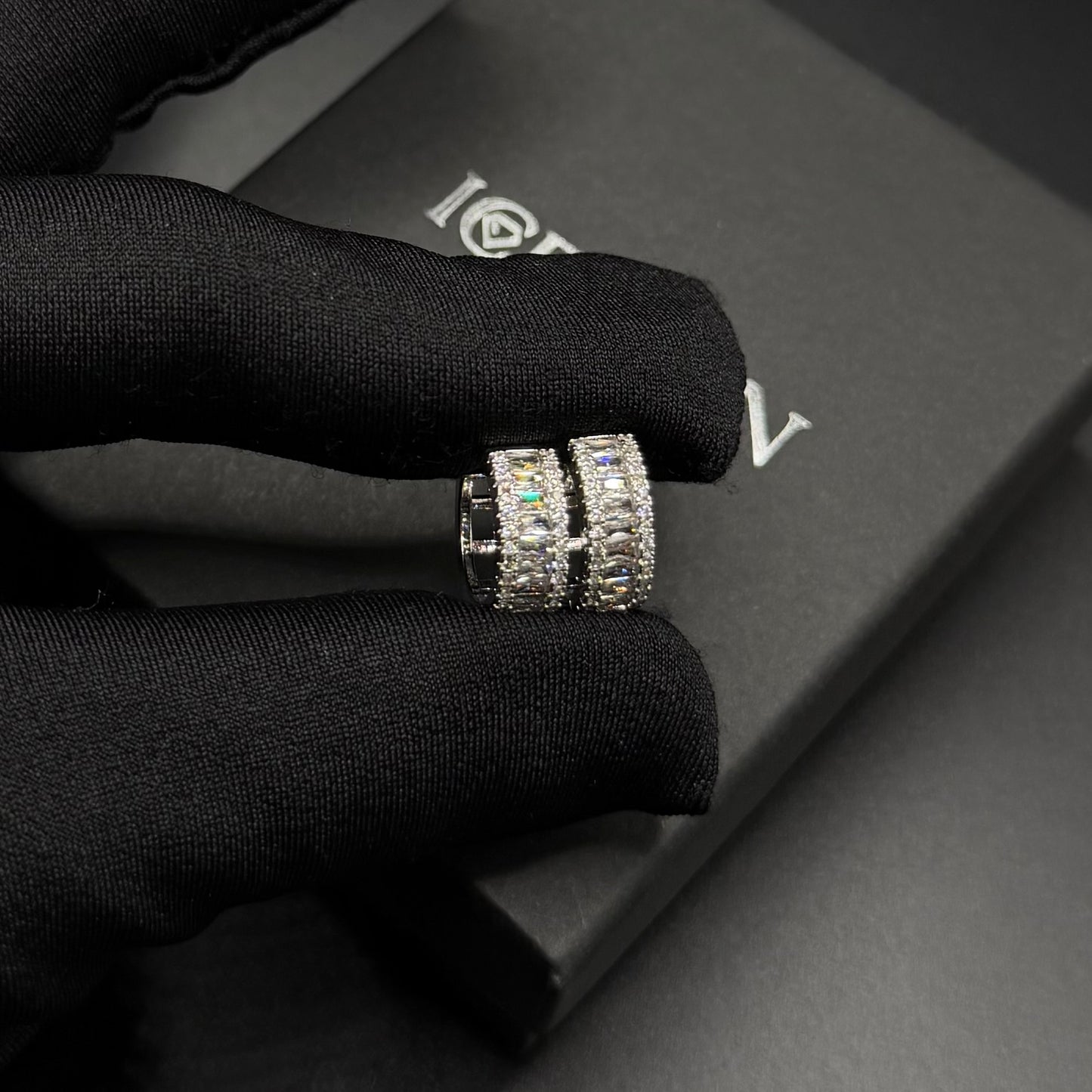 ICED OUT "SILVER CREOLES V2" OHRRINGE - ICERAIN JEWELRY