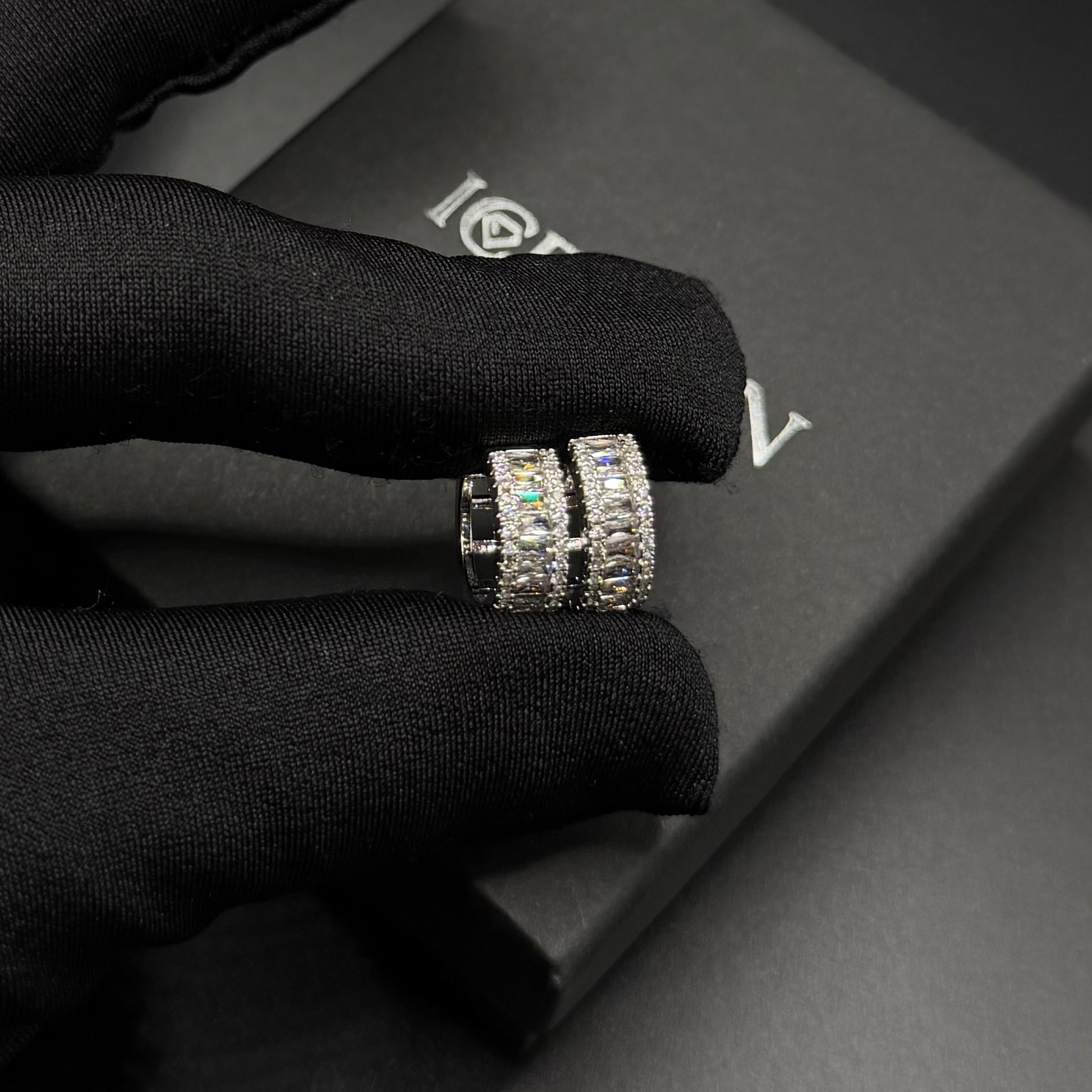 ICED OUT "SILVER CREOLES V2" OHRRINGE - ICERAIN JEWELRY