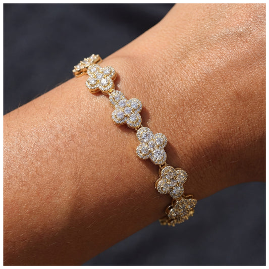 ICED OUT 11MM "GOLD CROSS" ARMBAND - ICERAIN JEWELRY