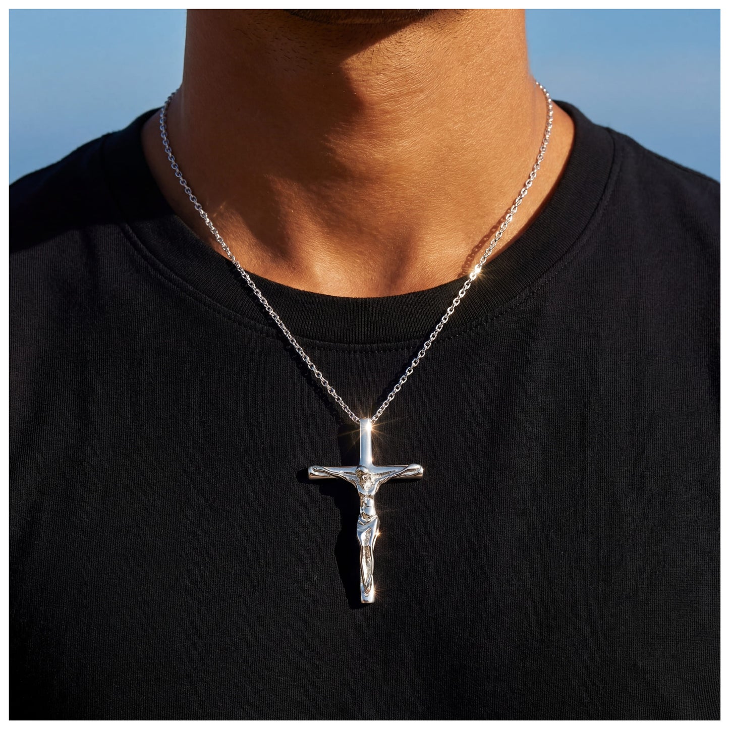 925S SILVER "JESUS" KETTE - ICERAIN JEWELRY