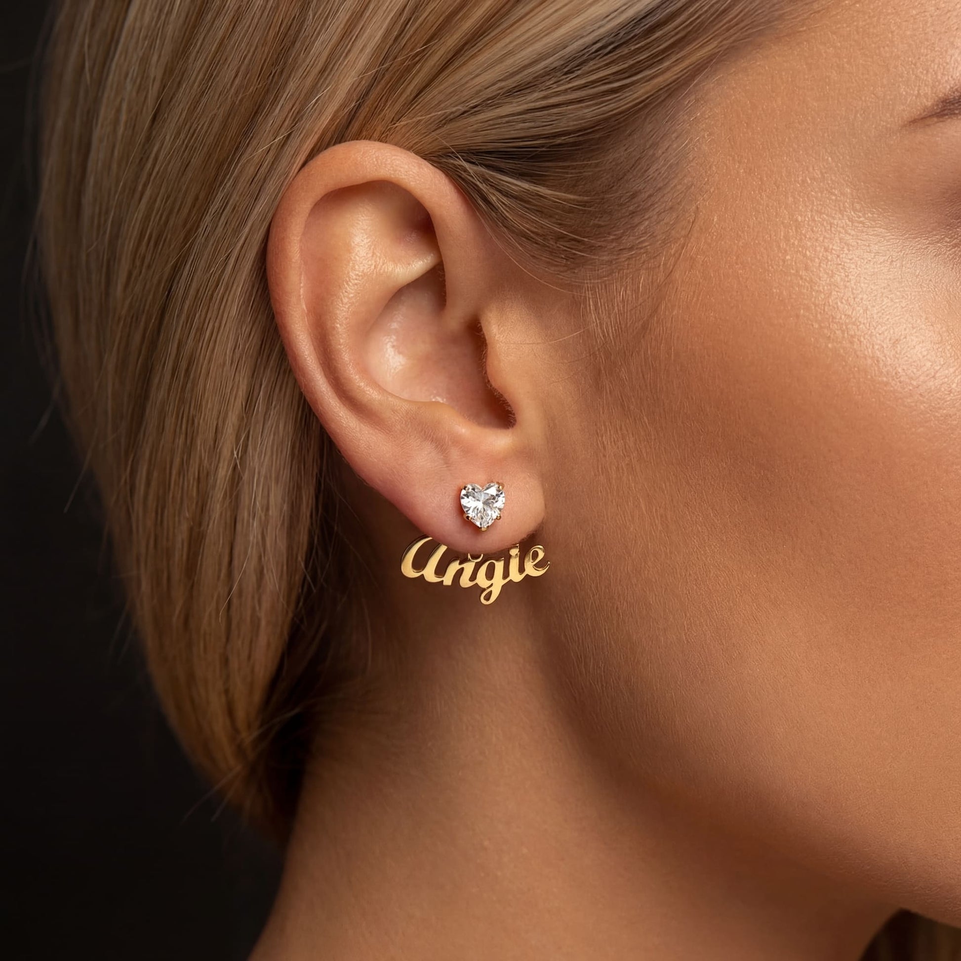 PERSONALISIERTE EDELSTAHL "HEARTNAME" OHRRINGE - ICERAIN JEWELRY