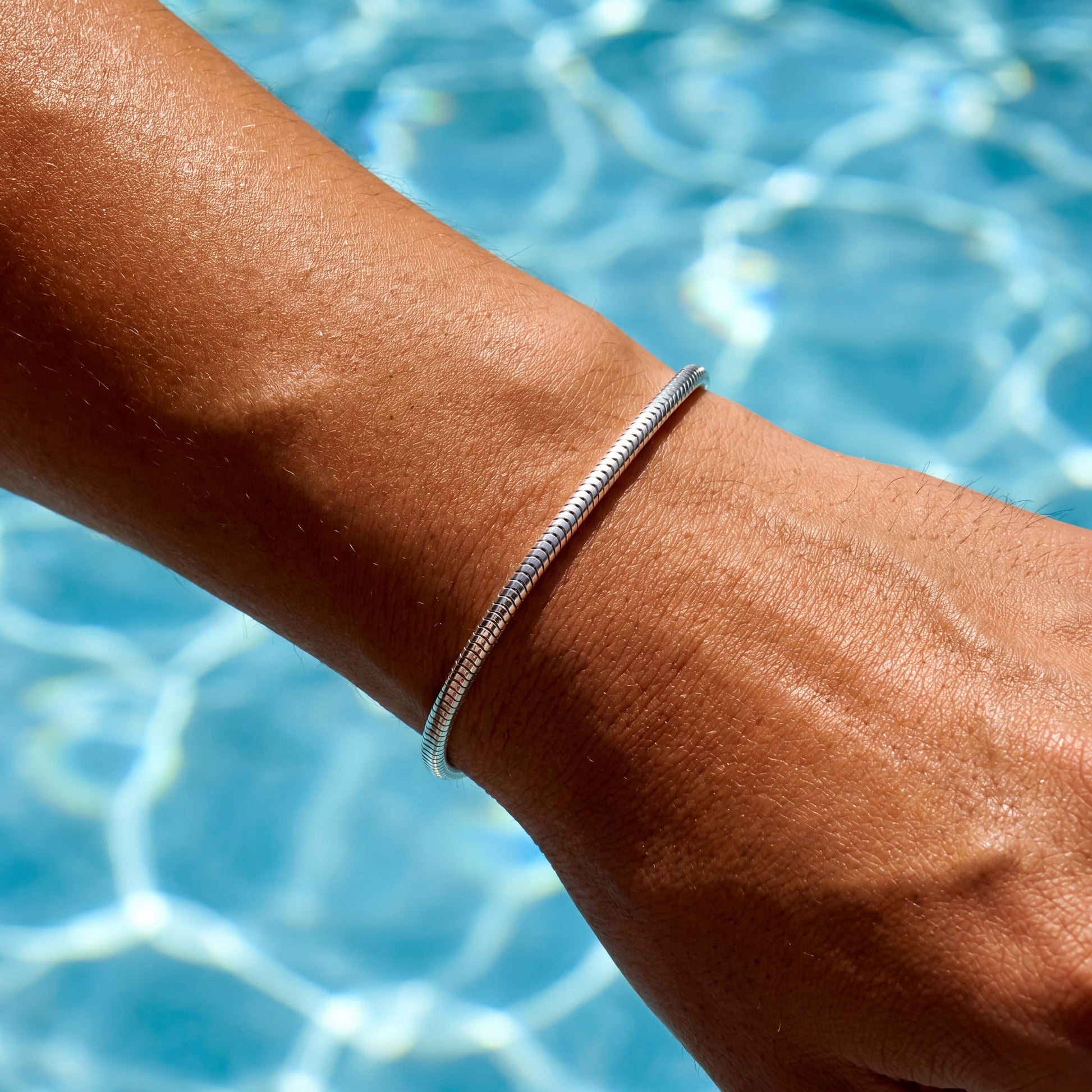 925S SILVER 3MM "SNAKE" ARMBAND - ICERAIN JEWELRY