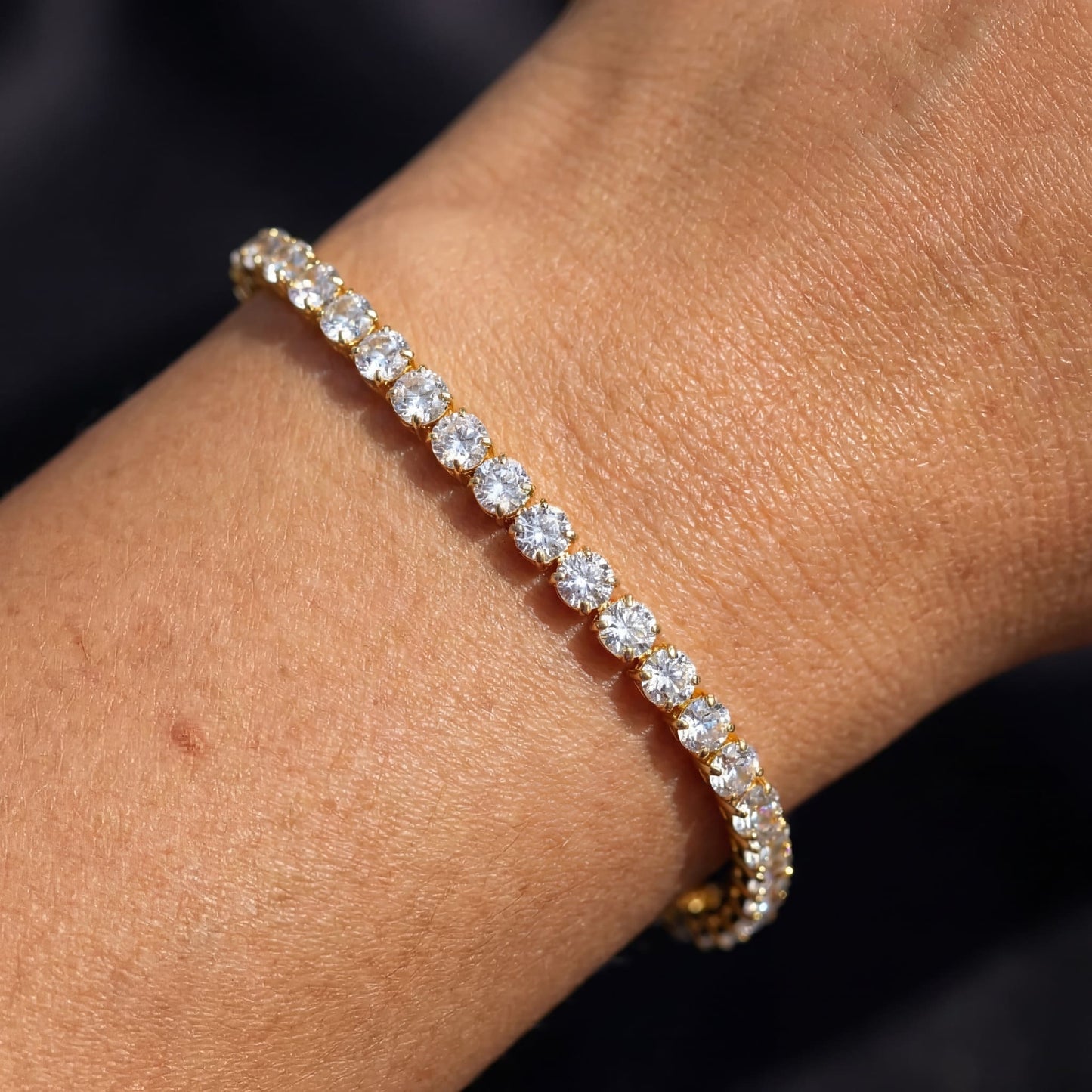 ICED OUT "GOLD TENNIS" ARMBAND - ICERAIN JEWELRY