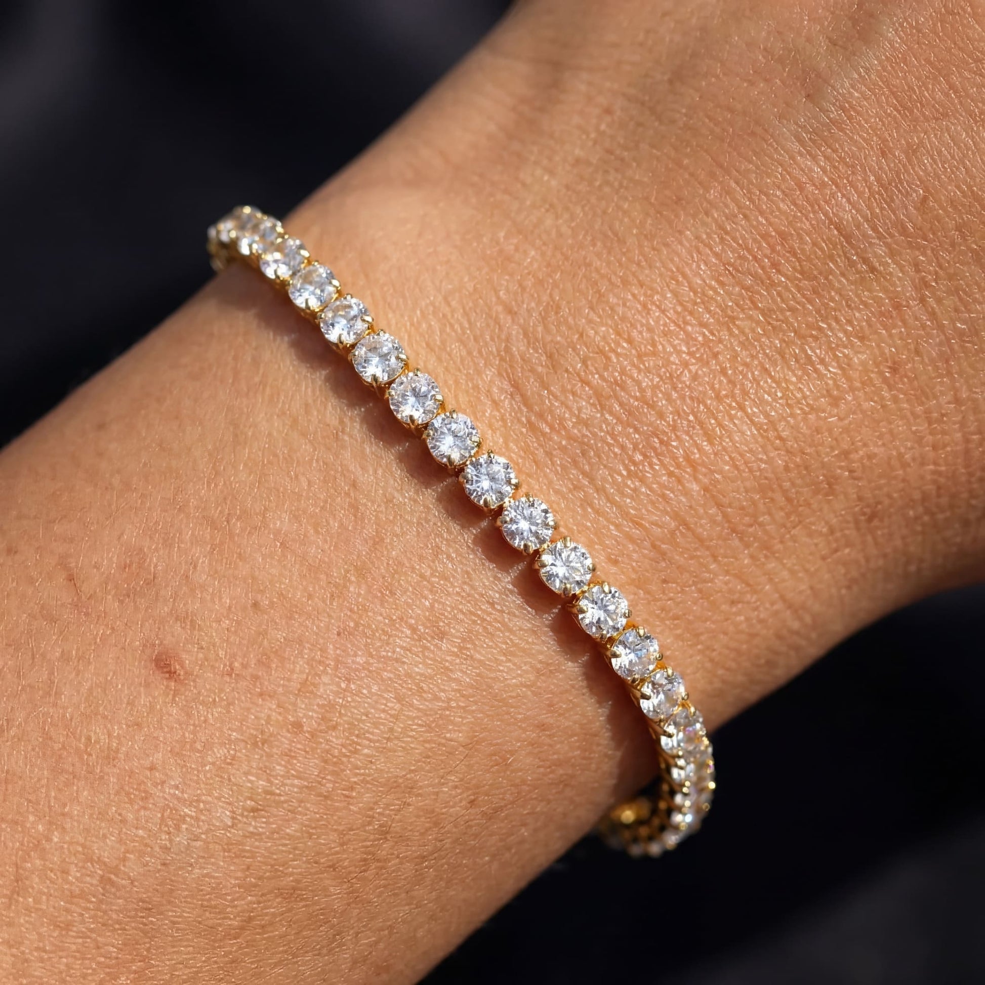 ICED OUT "GOLD TENNIS" ARMBAND - ICERAIN JEWELRY