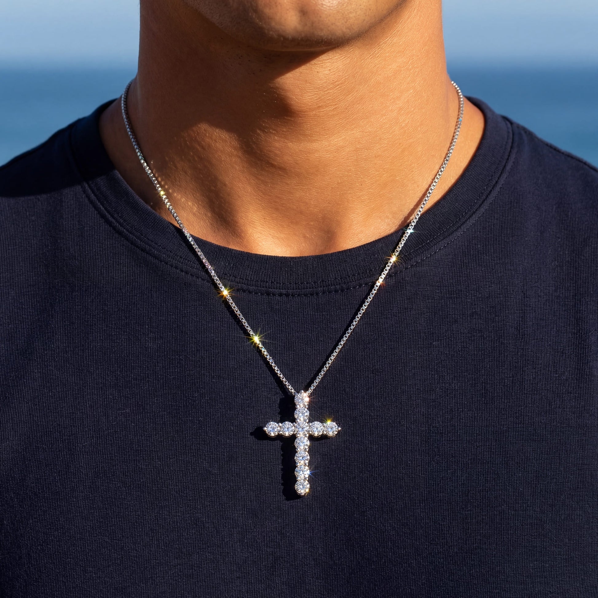 ICED OUT "SHINY CROSS" KETTE - ICERAIN JEWELRY