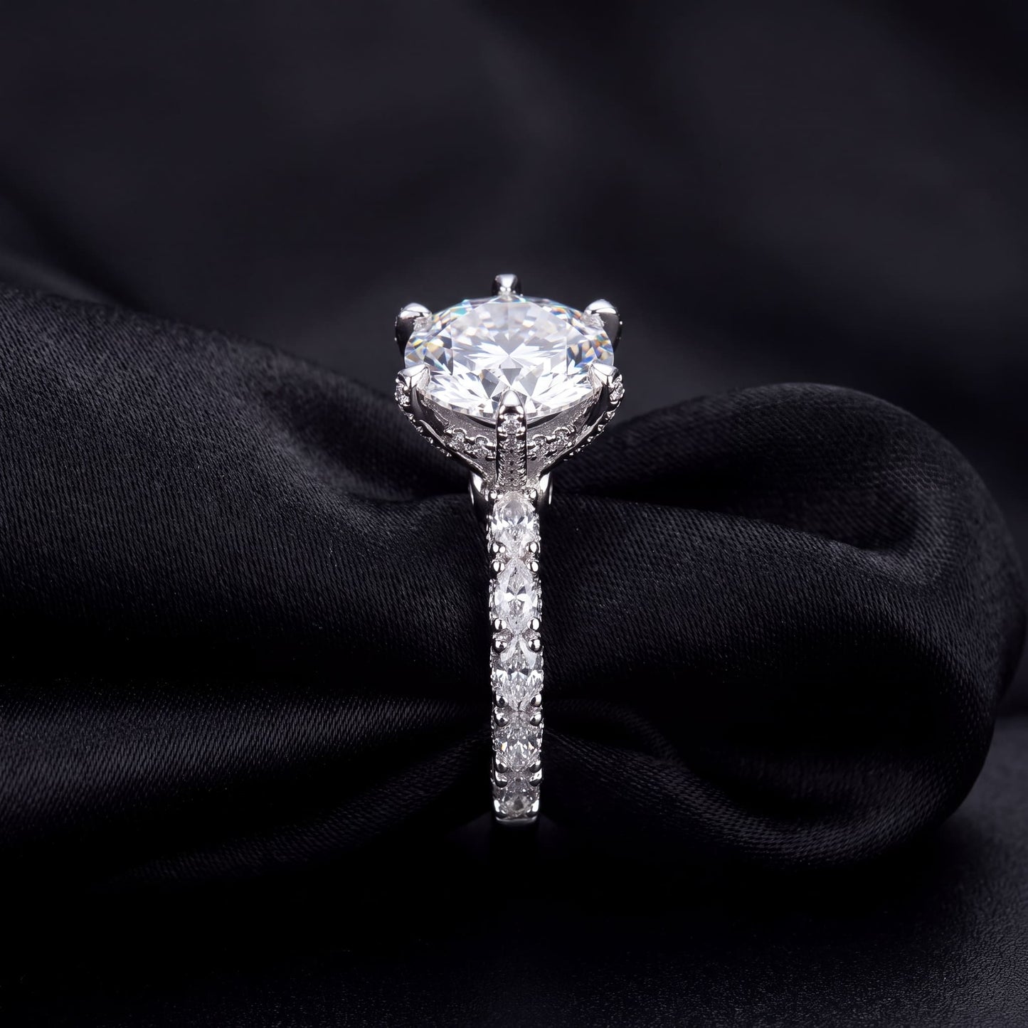 SALE | ICED OUT MOISSANITE GRÖßE 6 (52MM UMFANG) "SPOSARE" WEISSGOLD 925S SILVER RING - ICERAIN JEWELRY