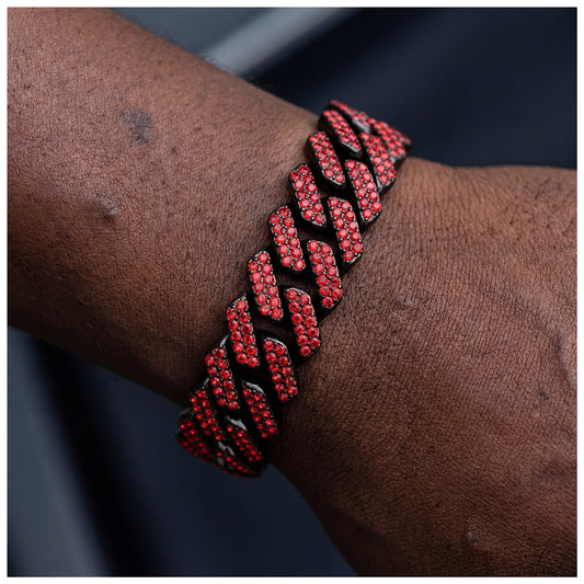 ICED OUT 20MM "RED PRONG CUBAN" ARMBAND - ICERAIN JEWELRY