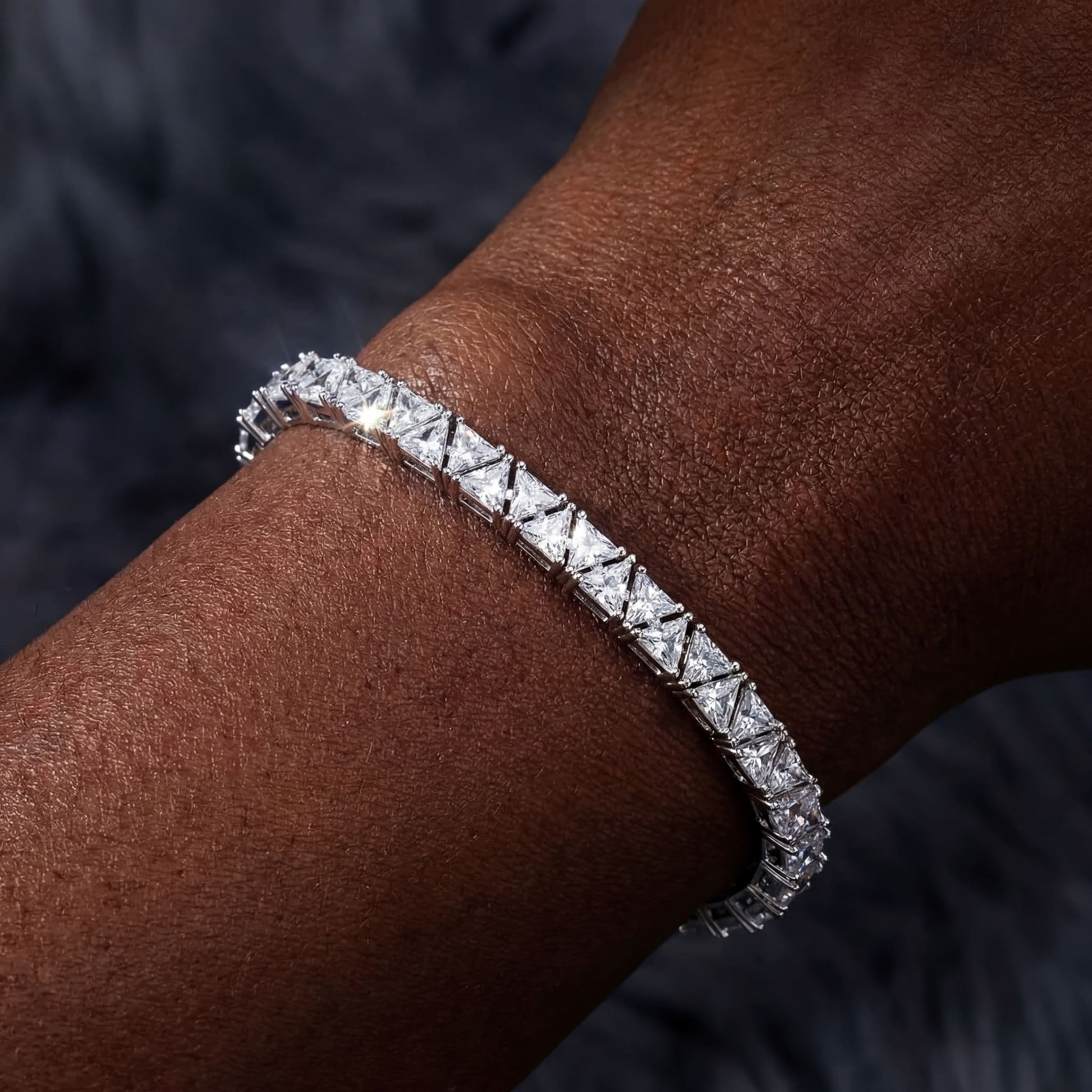 ICED OUT 5MM "TRIANGLE TENNIS" ARMBAND - ICERAIN JEWELRY