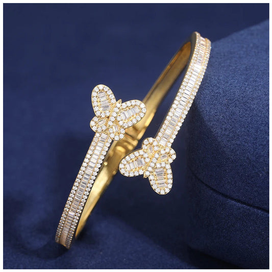 ICED OUT MOISSANITE "BUTTERFLY" WEISSGOLD 925S SILVER ARMREIF - ICERAIN JEWELRY